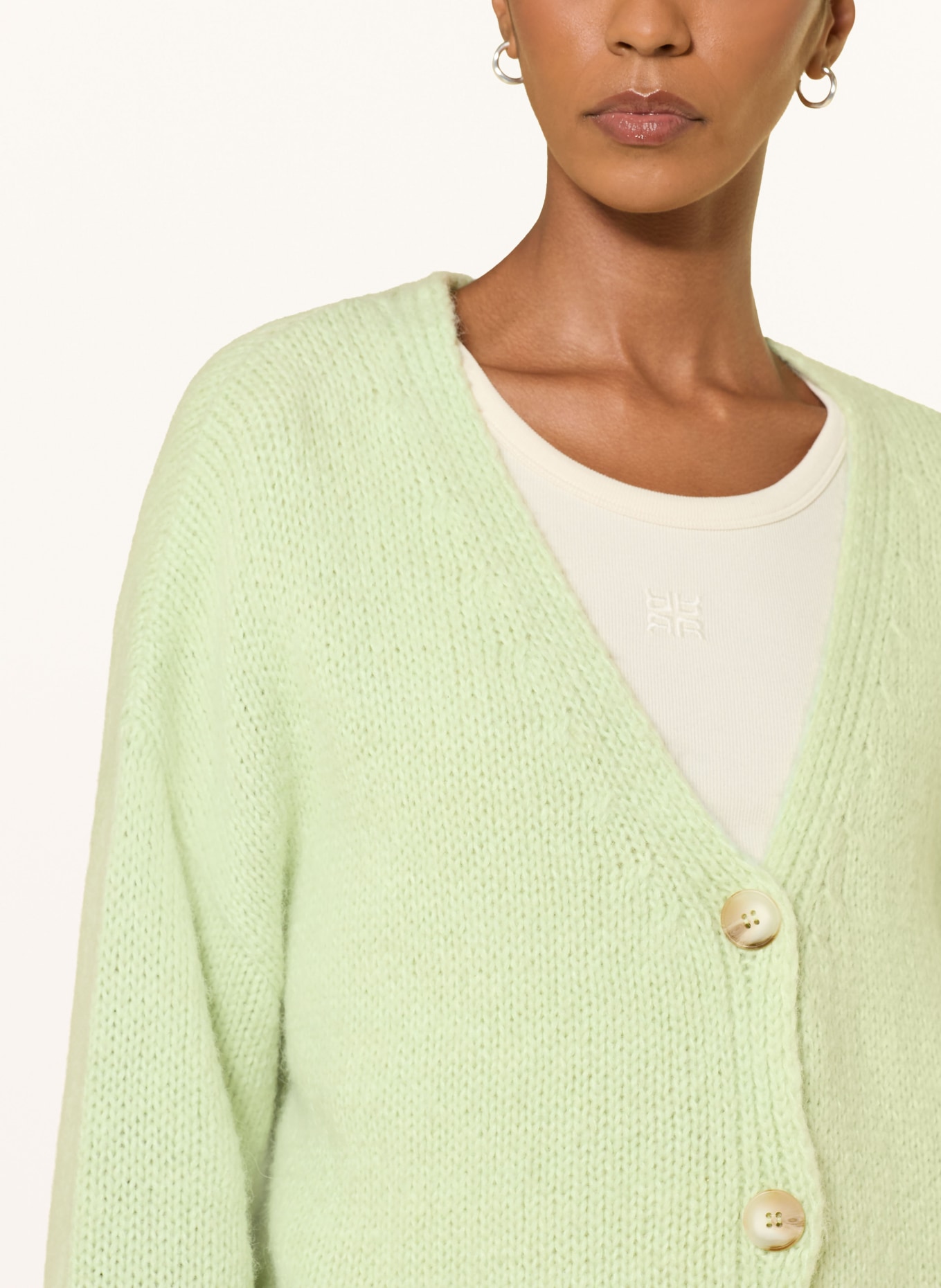 RIANI Strickjacke mit Alpaka: HELLGRÜN