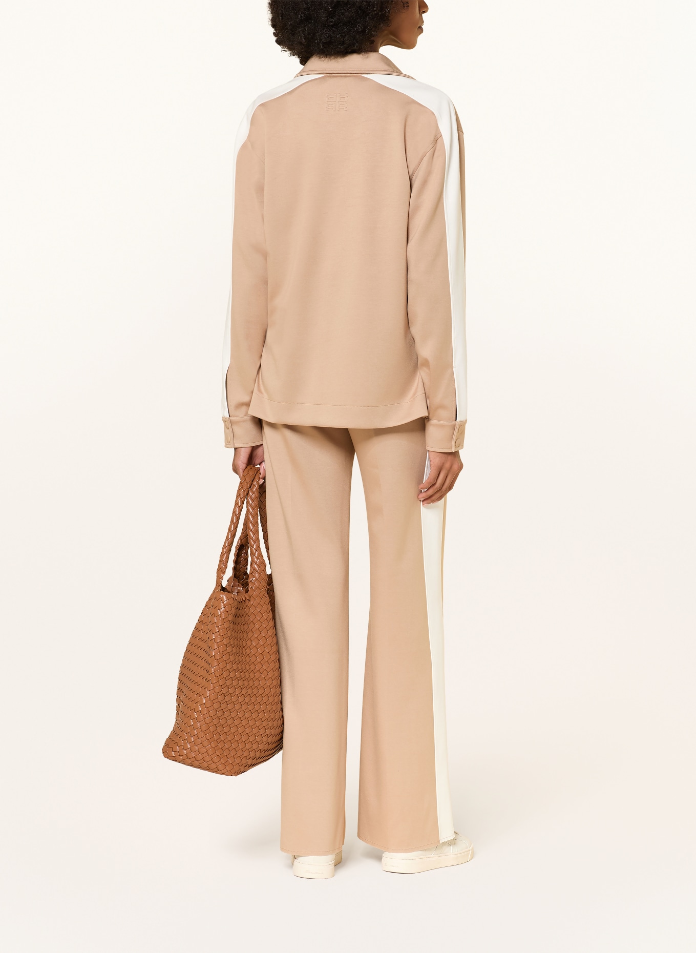 RIANI Hose mit Galonstreifen: CAMEL / WEISS