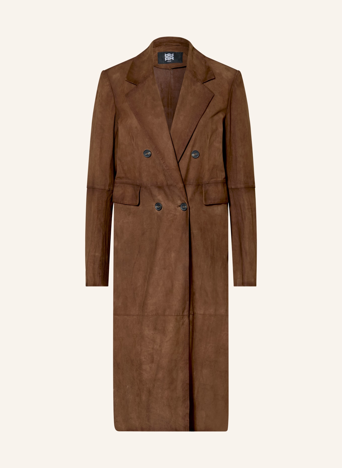 RIANI leather coat: DARK BROWN