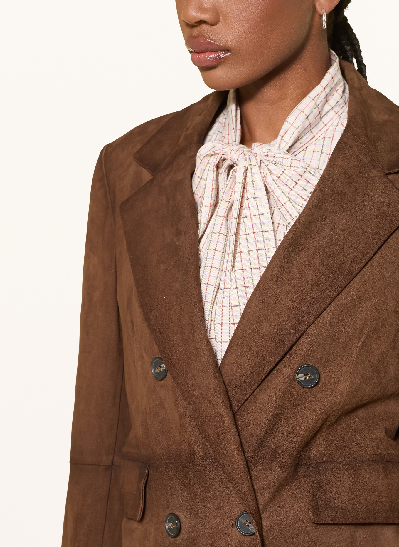RIANI leather coat: DARK BROWN