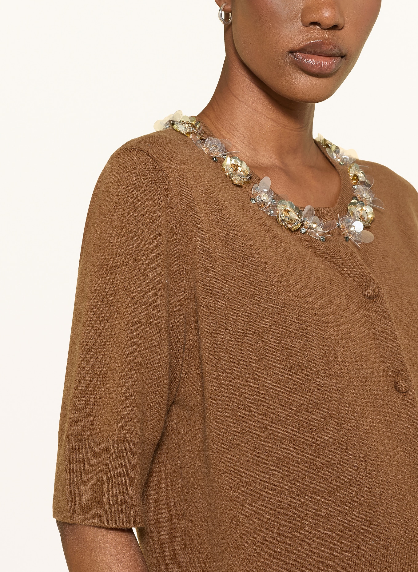 RIANI Strickjacke aus Merinowolle mit Cashmere: BRAUN