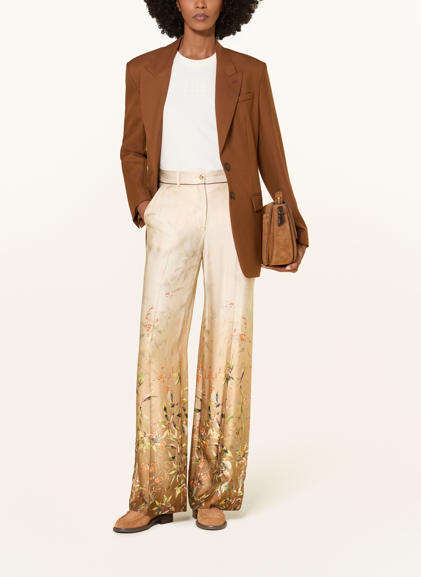 RIANI Hose: CREME / ORANGE / HELLGRÜN