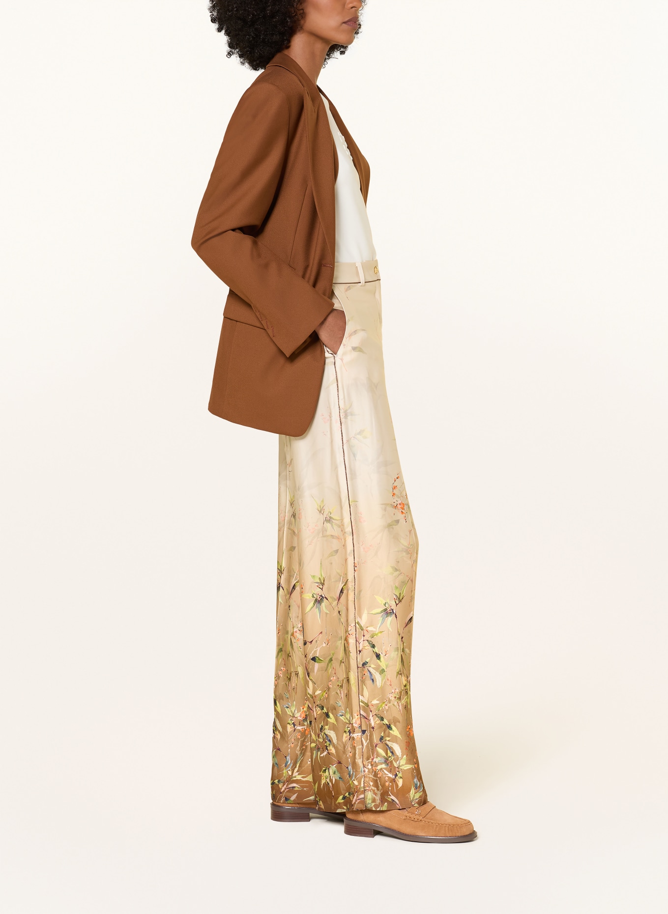 RIANI Hose: CREME / ORANGE / HELLGRÜN