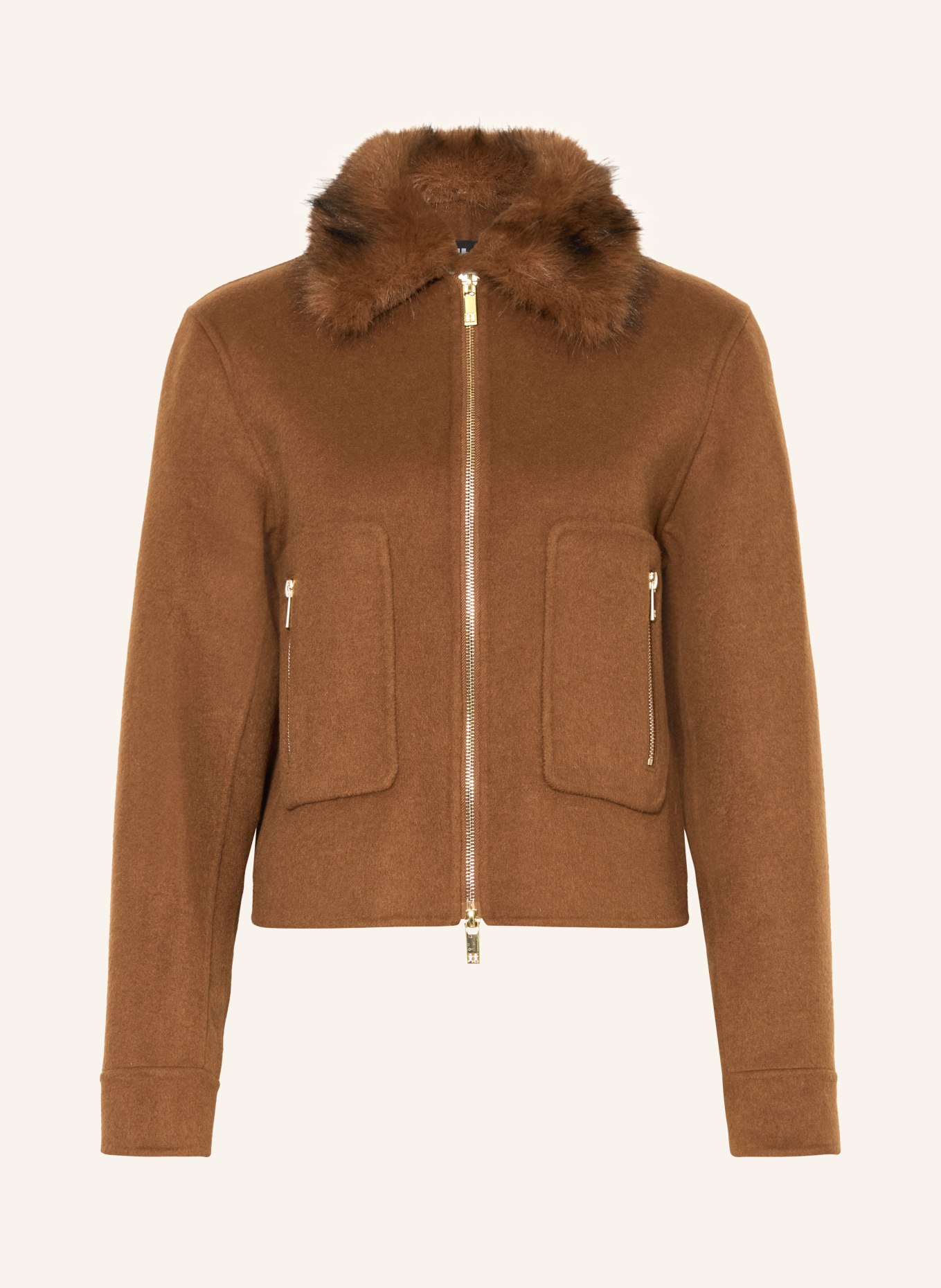 RIANI Jacke mit abnehmbarem Kunstfell: COGNAC