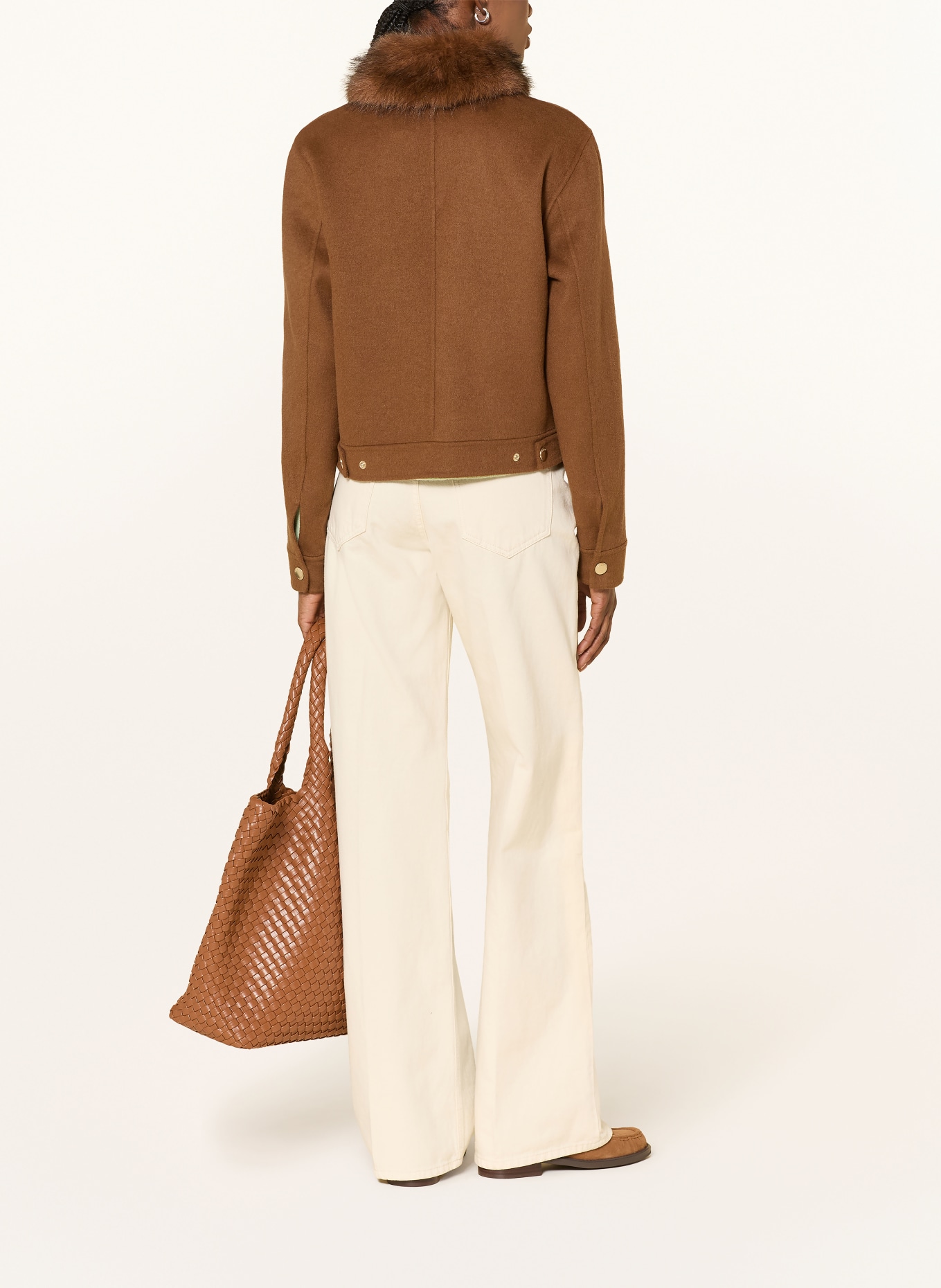 RIANI Jacke mit abnehmbarem Kunstfell: COGNAC