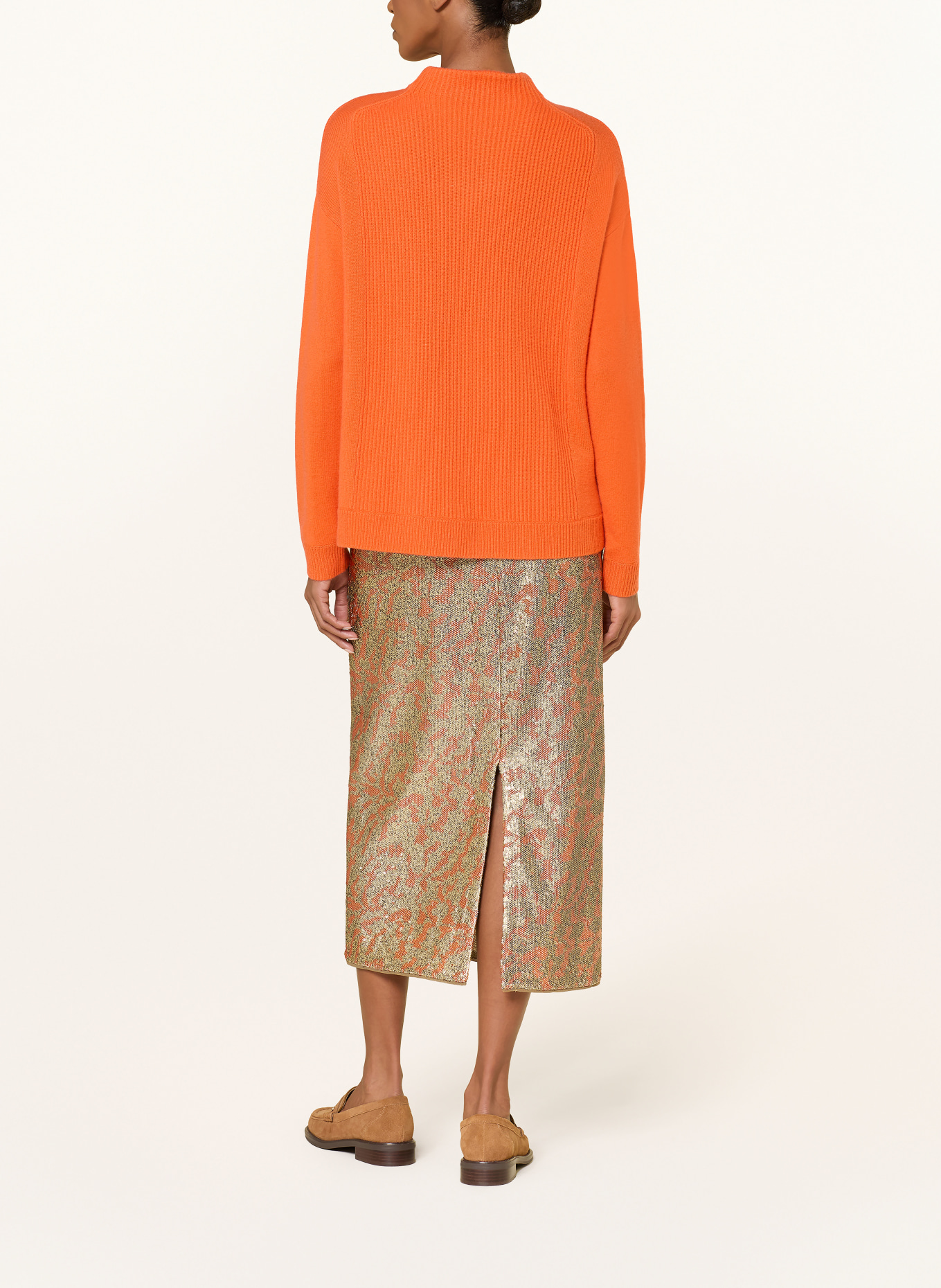 RIANI Rock mit Pailletten: GOLD / ORANGE