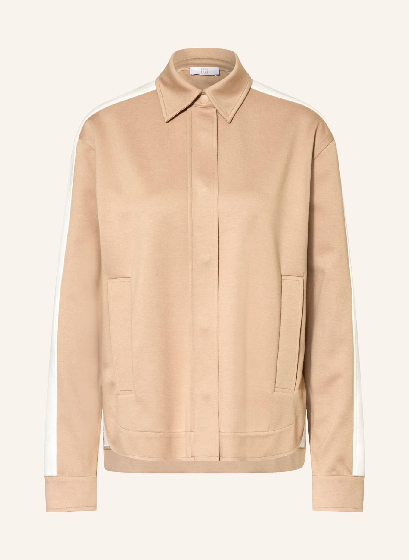 RIANI Sweatjacke mit Galonstreifen: CAMEL / WEISS