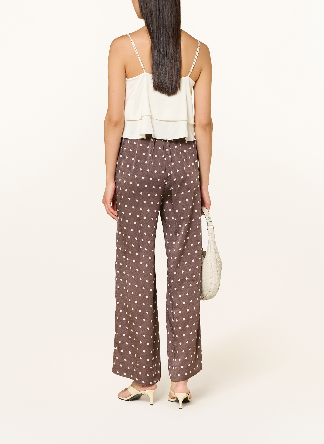 NEO NOIR Hose SEBBA: DUNKELBRAUN / WEISS