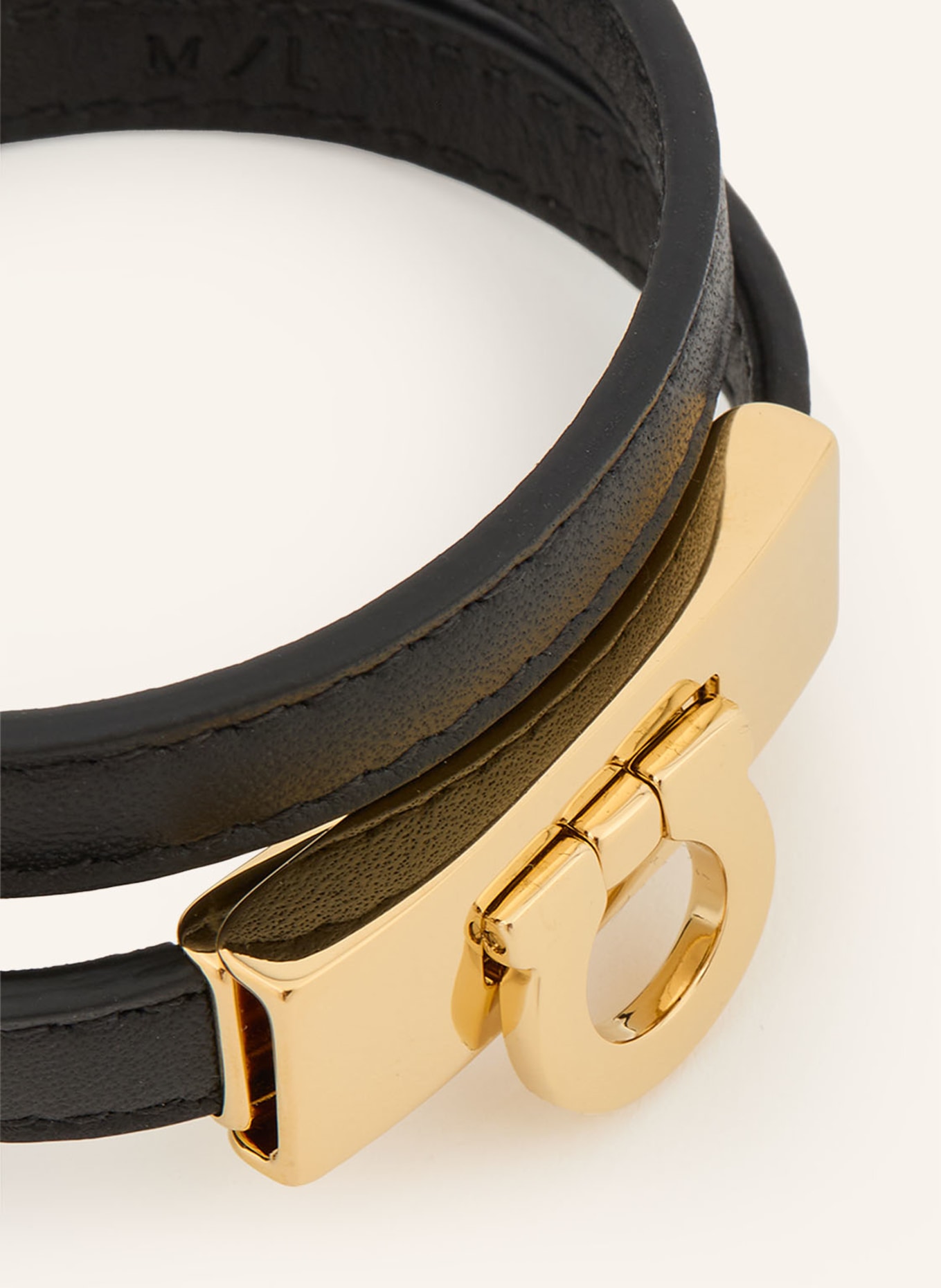 FERRAGAMO Brățară HUG: NEGRU / AUR