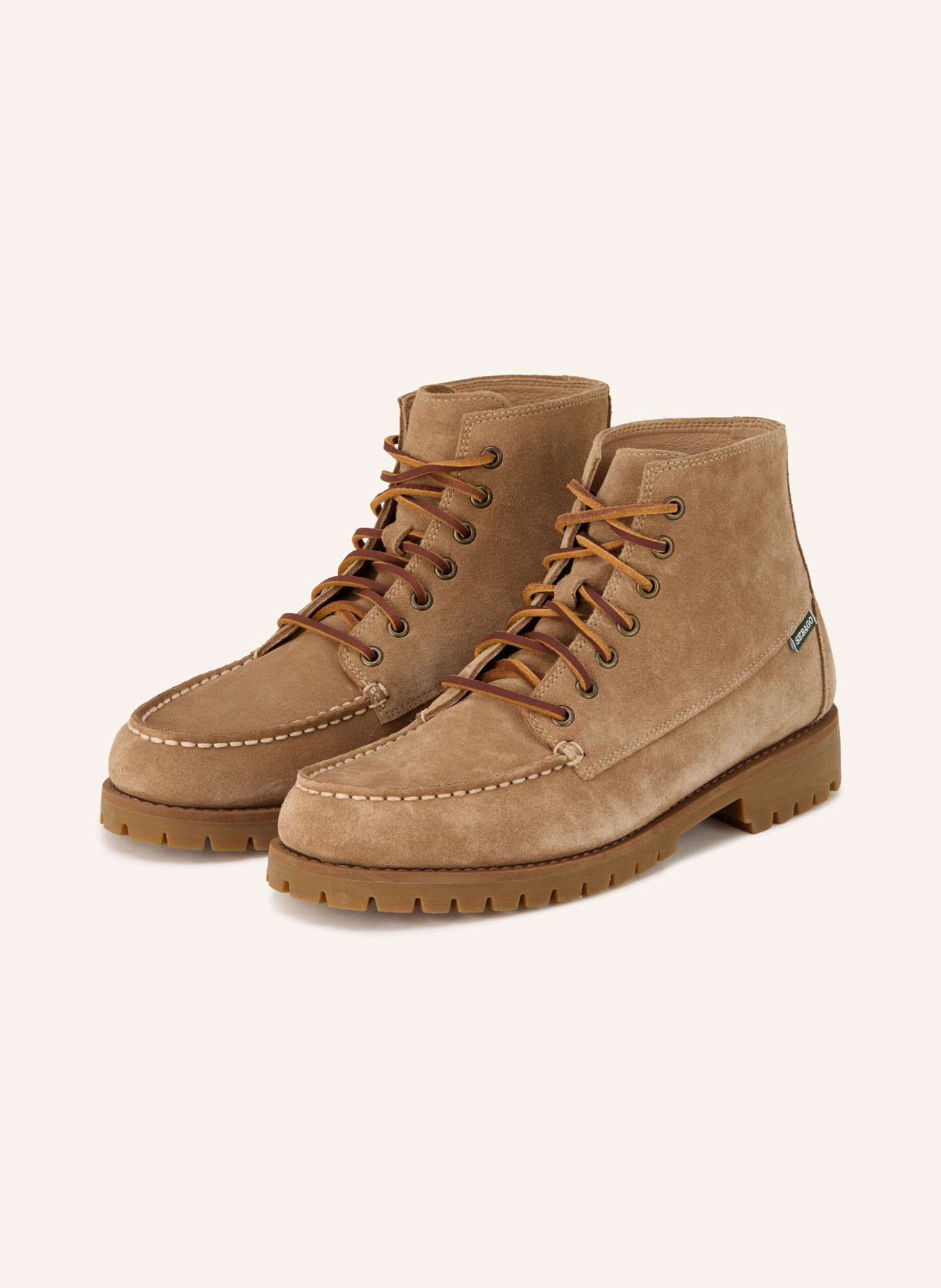 SEBAGO PARKER Lace-Up Boots: BEIGE