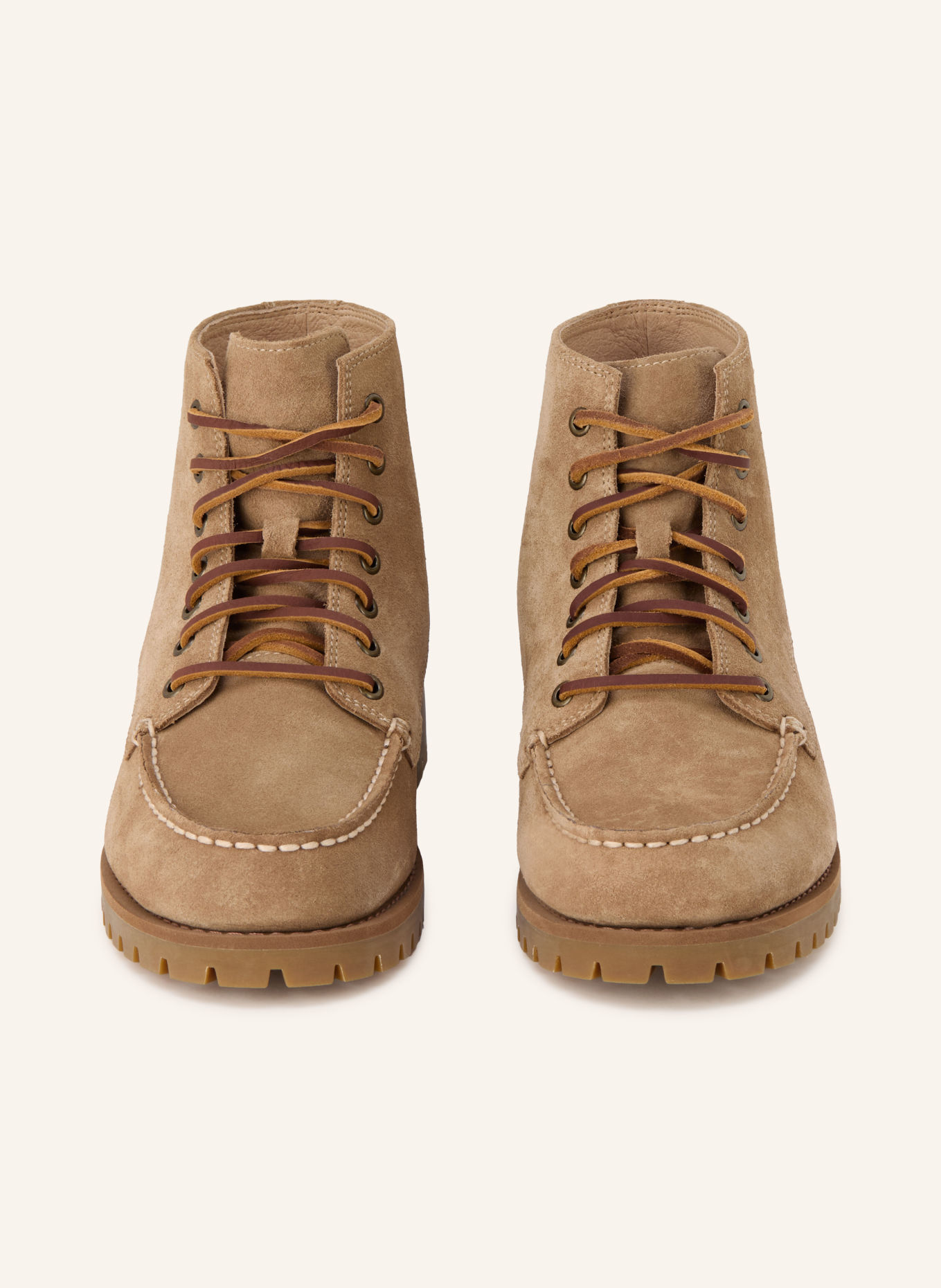 SEBAGO PARKER Lace-Up Boots: BEIGE