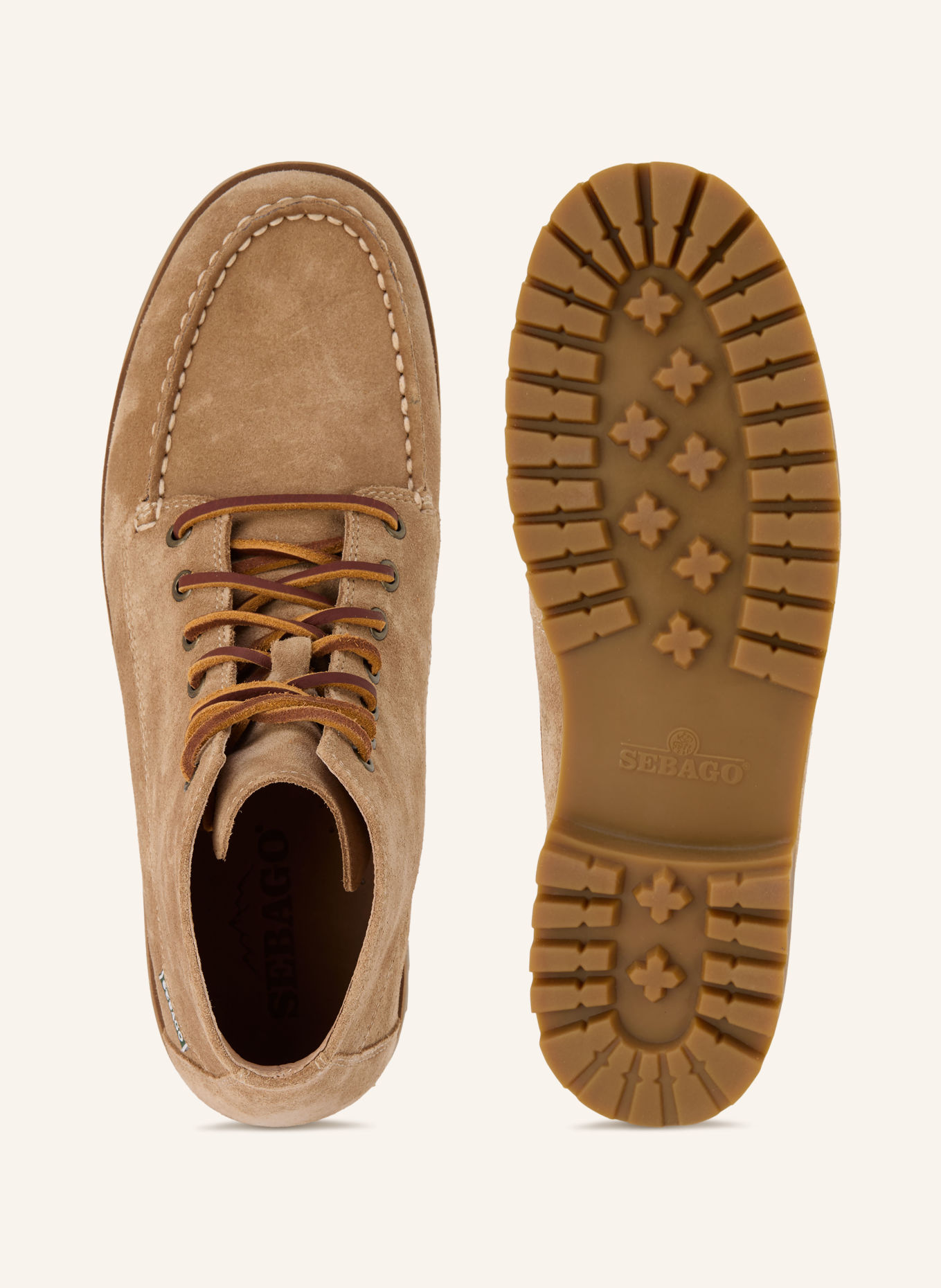 SEBAGO PARKER Lace-Up Boots: BEIGE