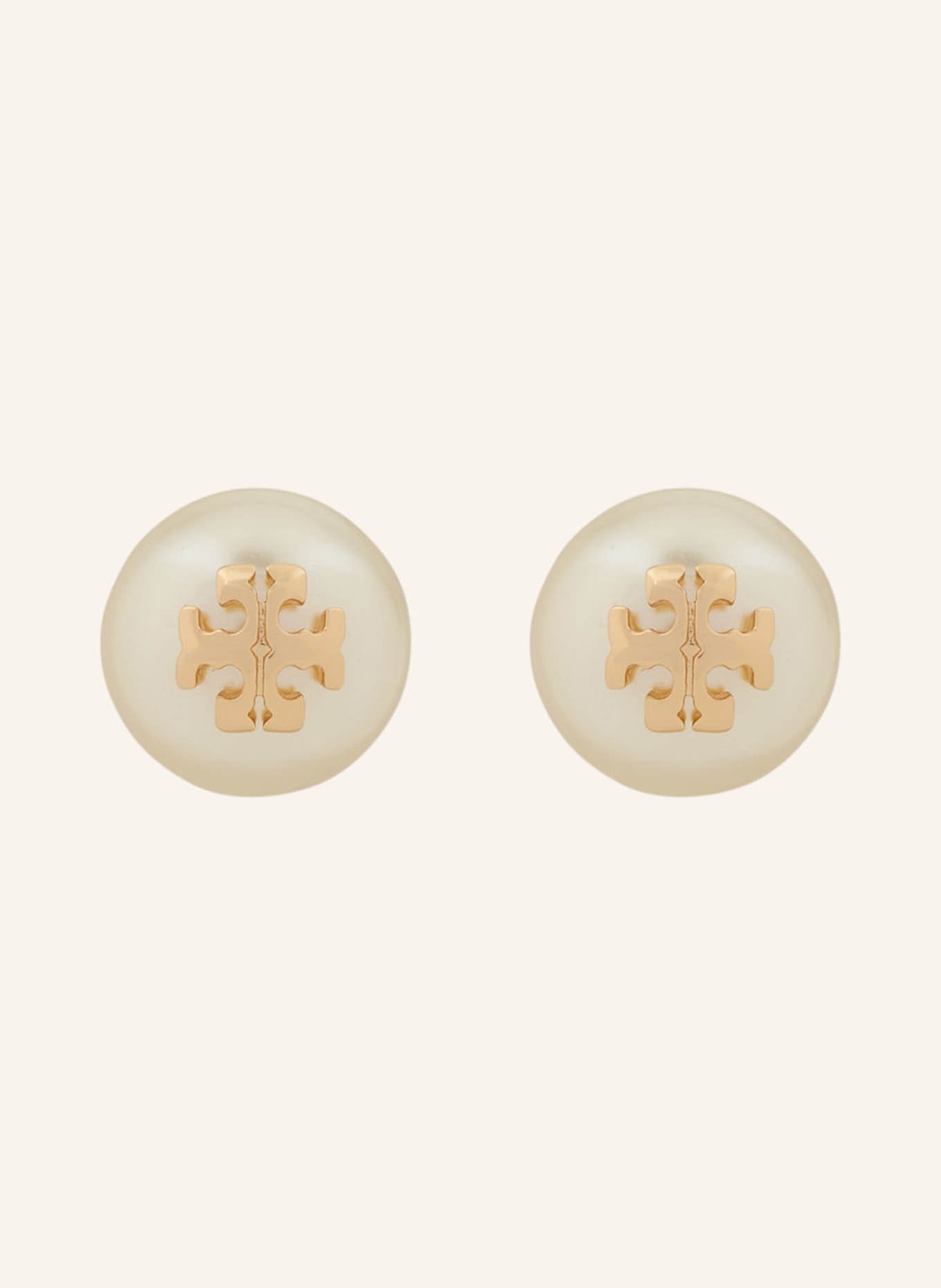 TORY BURCH MOONDANCE stud earrings: WHITE / GOLD