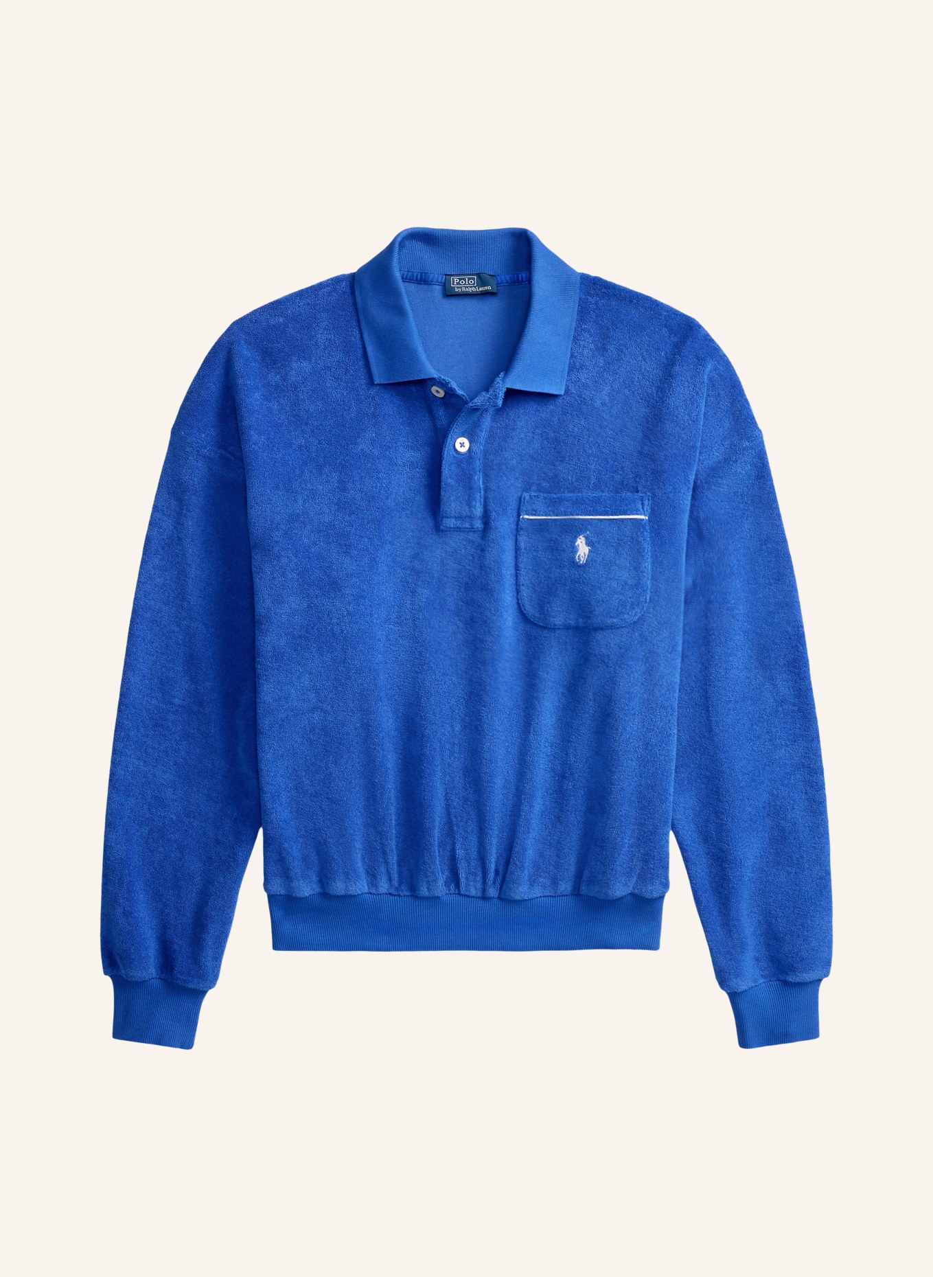 POLO RALPH LAUREN Frottee-Poloshirt: DUNKELBLAU