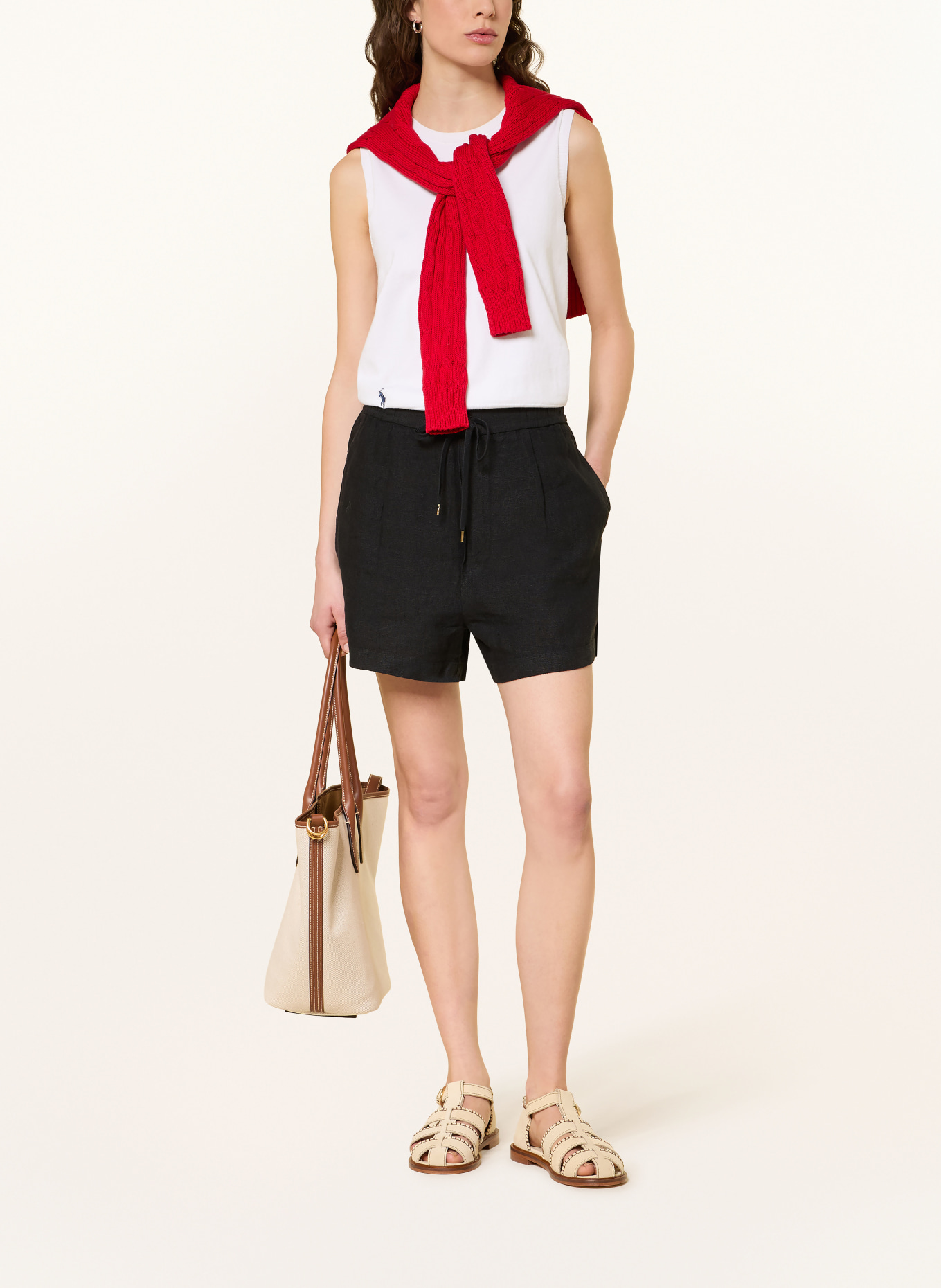 POLO RALPH LAUREN szorty z lnu: CZARNY