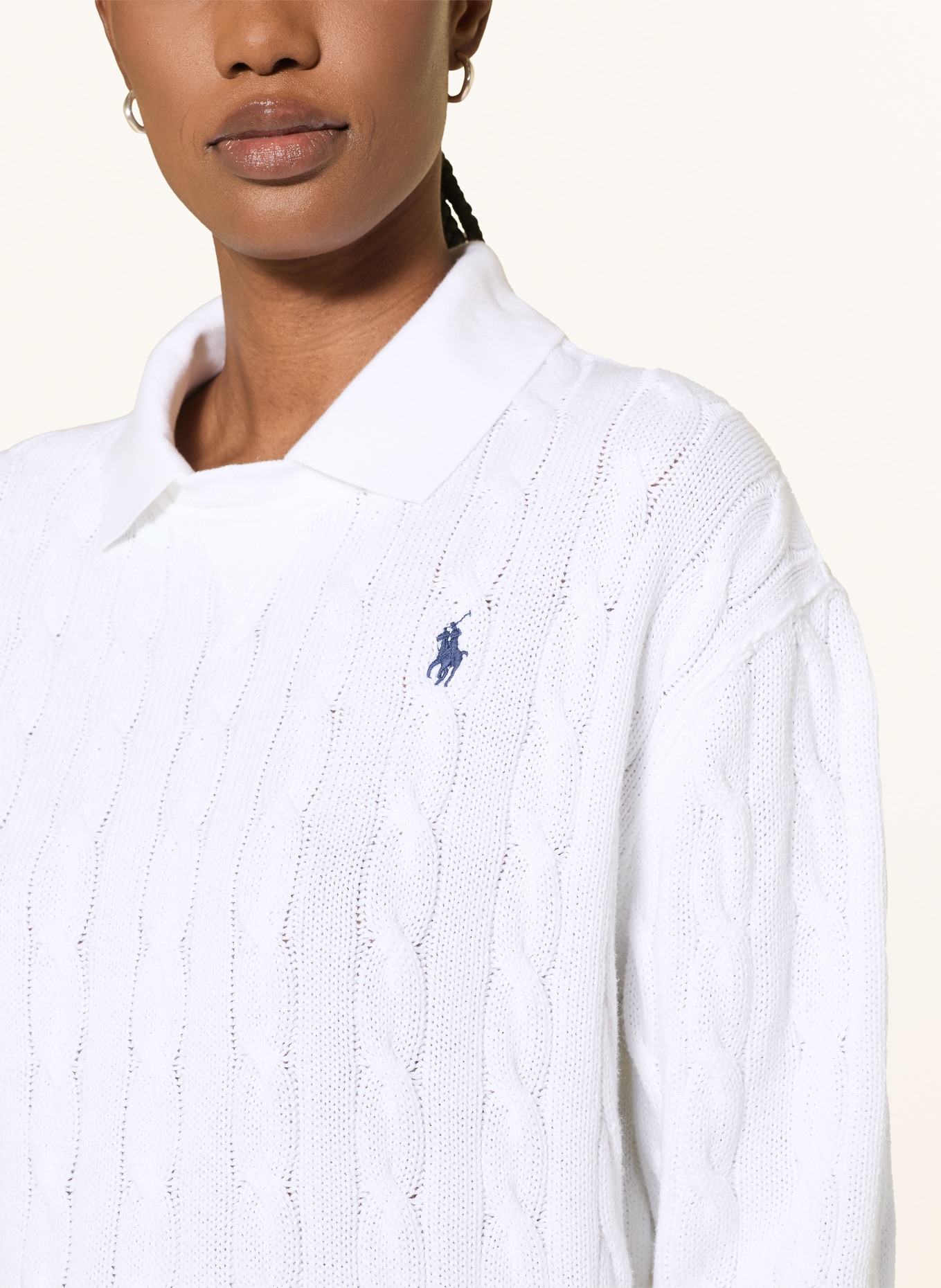 POLO RALPH LAUREN svetr: BÍLÁ