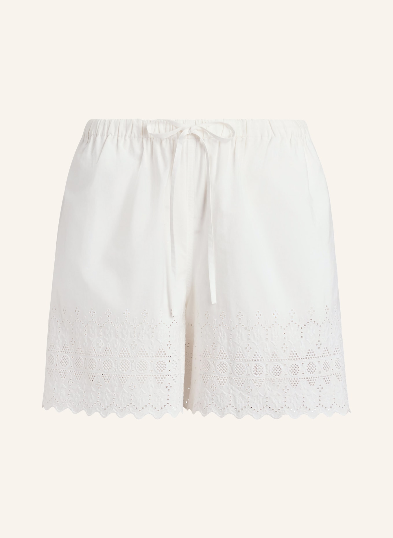 POLO RALPH LAUREN Shorts mit Lochspitze: WEISS