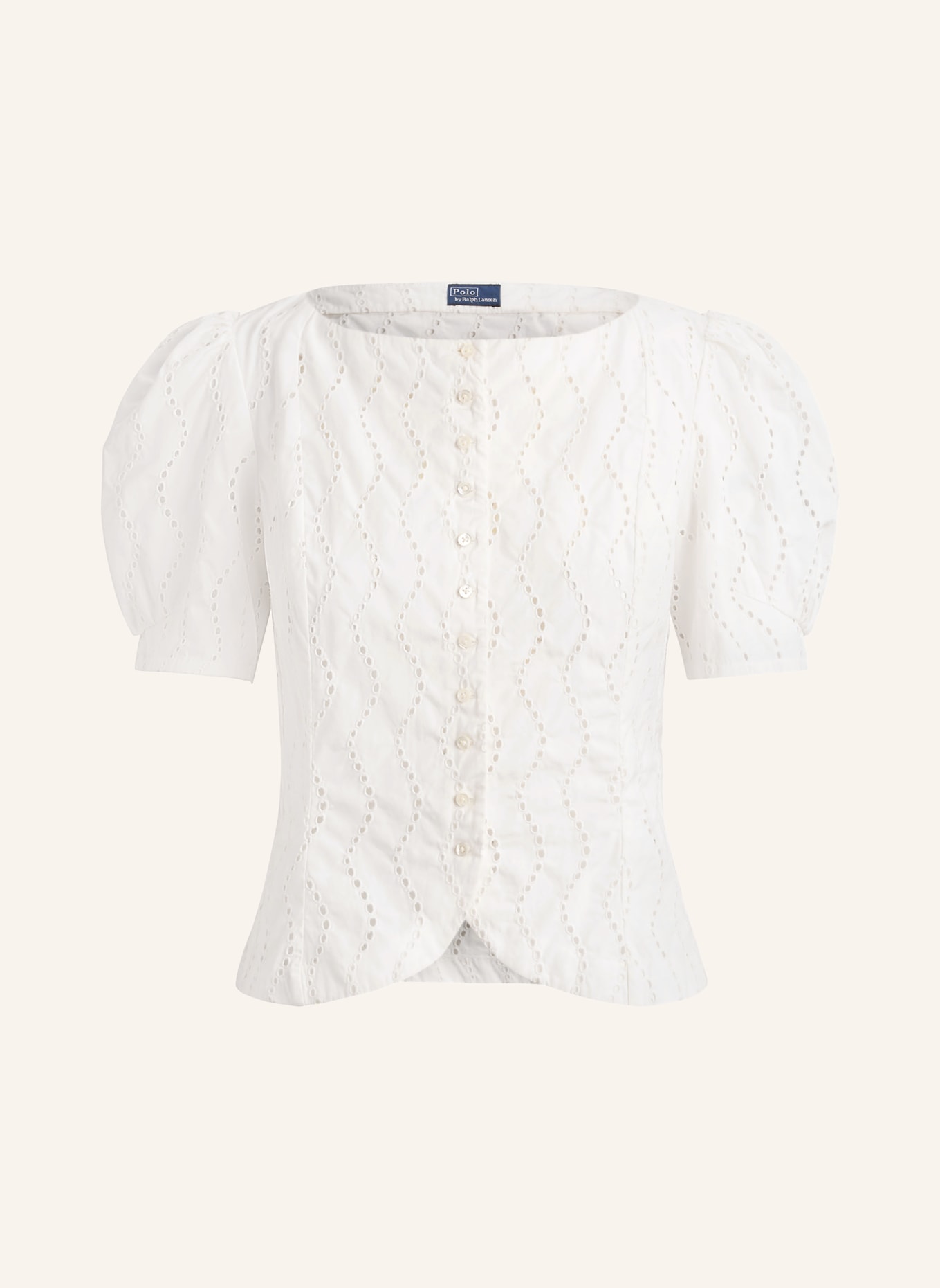 POLO RALPH LAUREN Bluse mit Lochspitze: WEISS