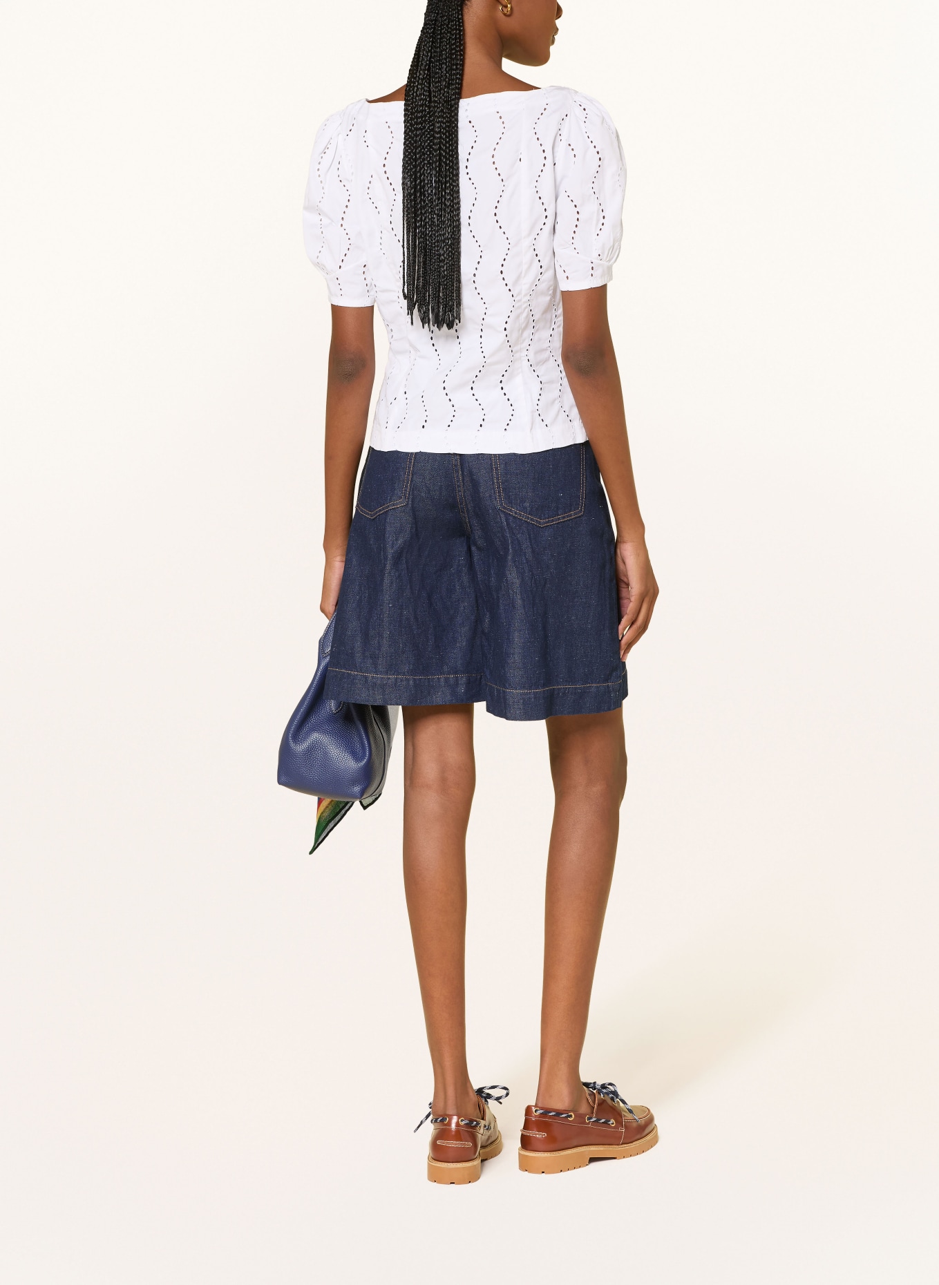 POLO RALPH LAUREN Bluse mit Lochspitze: WEISS