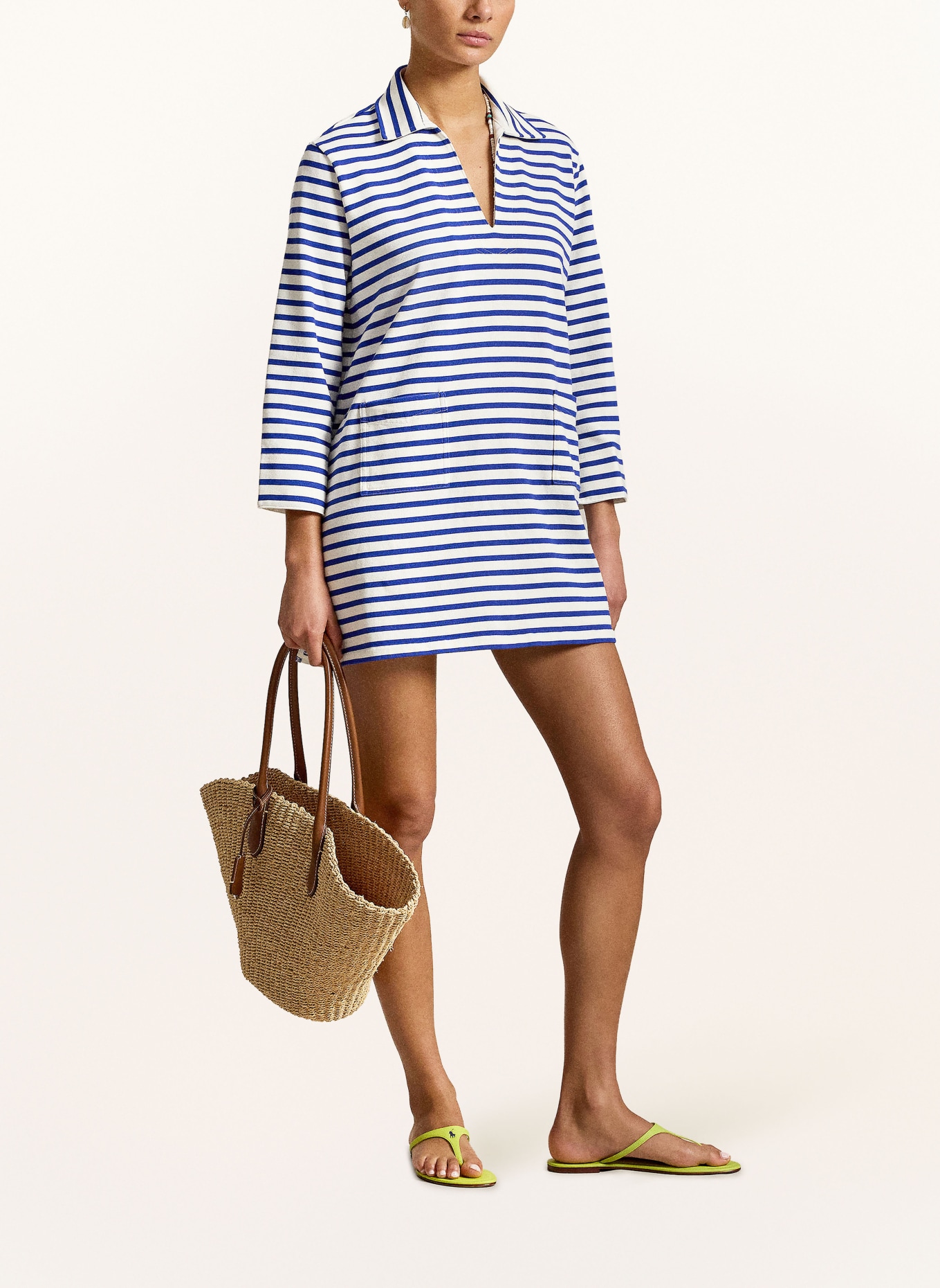 POLO RALPH LAUREN Jerseykleid: BLAU / WEISS