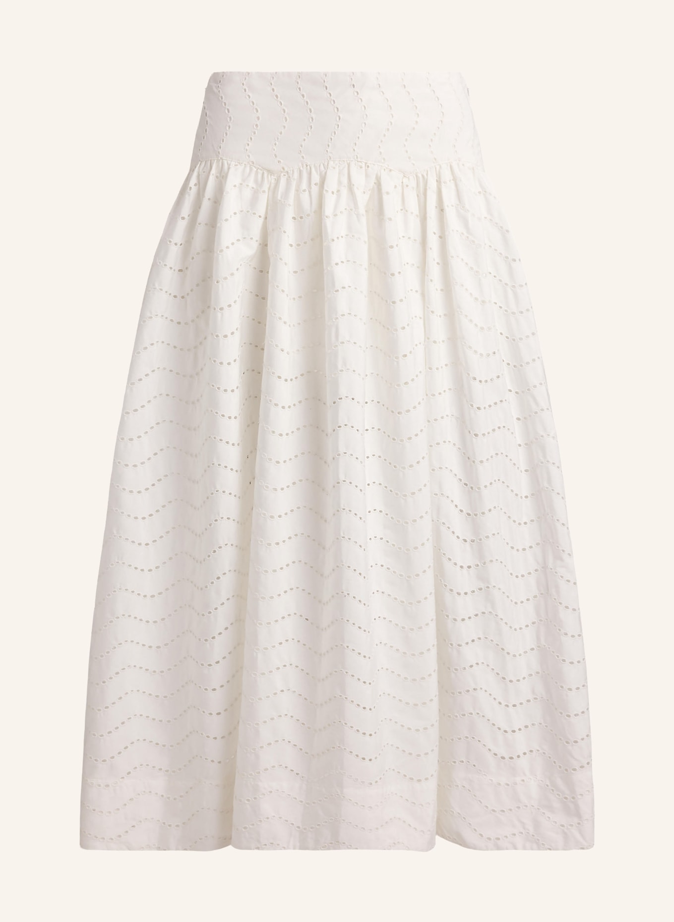 POLO RALPH LAUREN Rock mit Lochspitze: WEISS