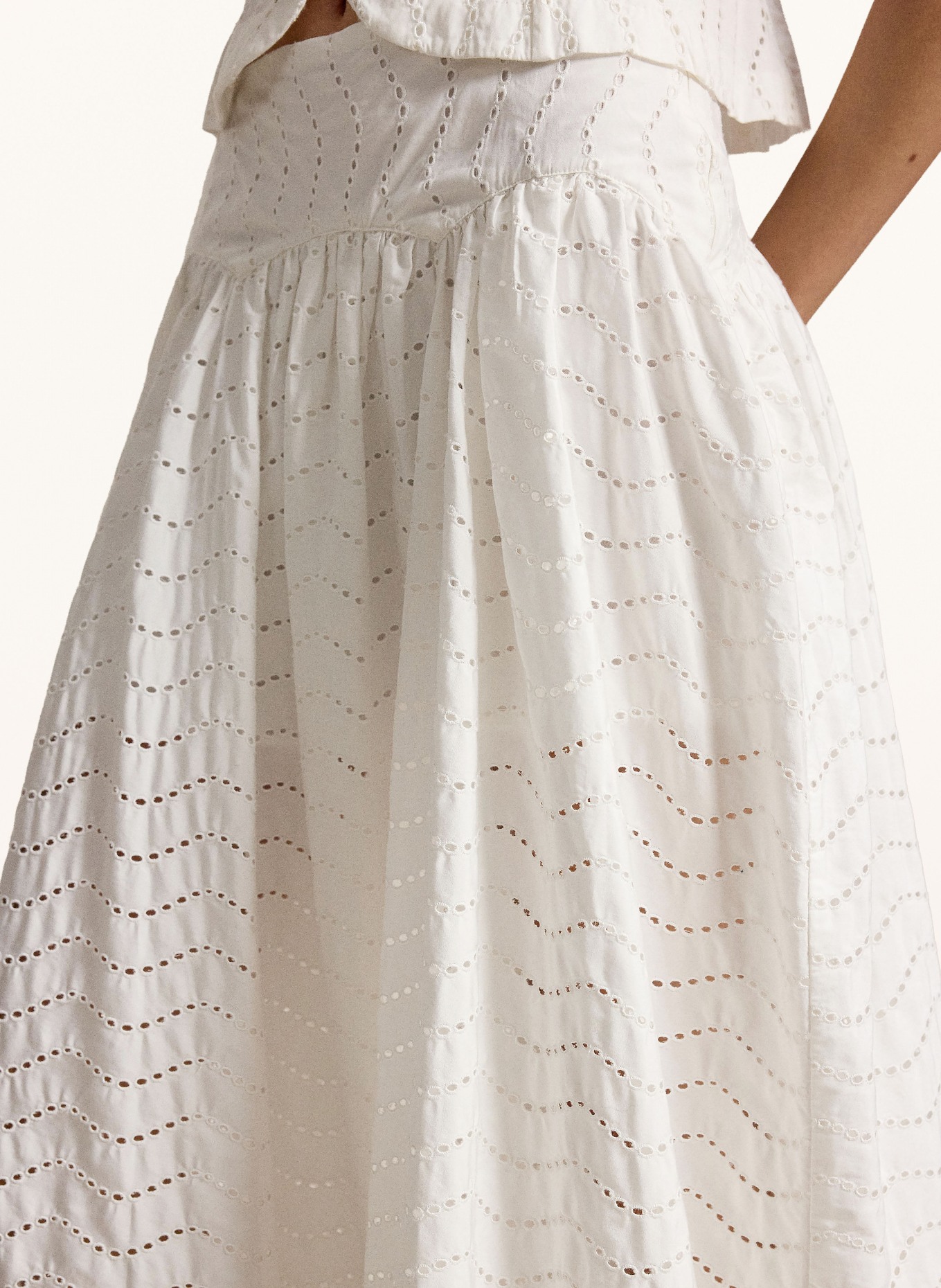 POLO RALPH LAUREN Rock mit Lochspitze: WEISS