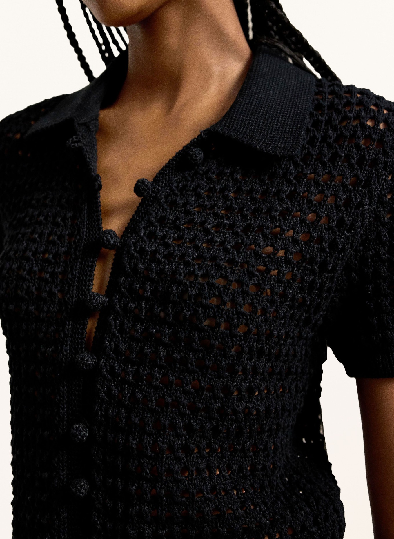 POLO RALPH LAUREN Kleid im Materialmix: SCHWARZ