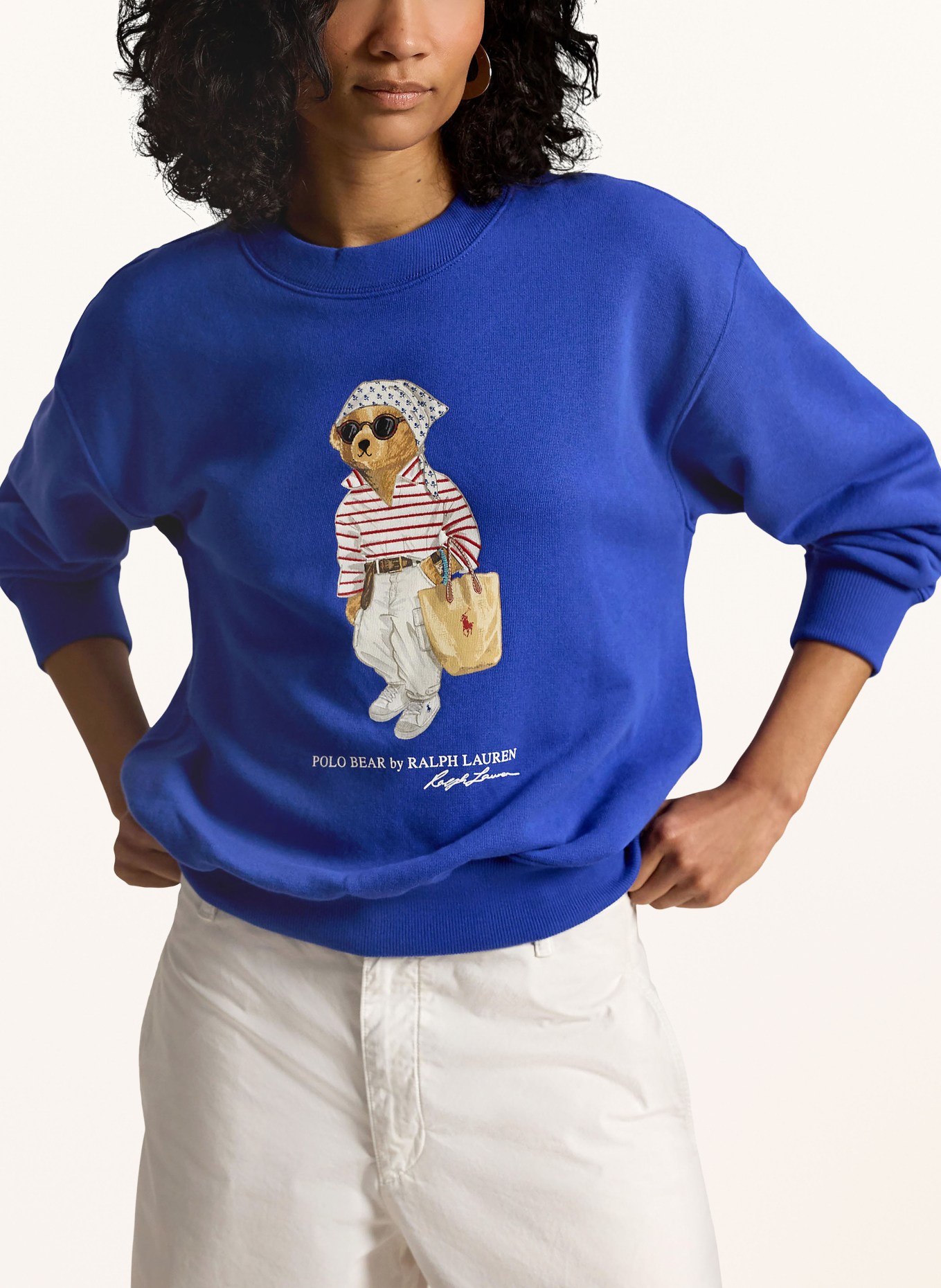 POLO RALPH LAUREN Sweatshirt: BLAU / BRAUN / WEISS