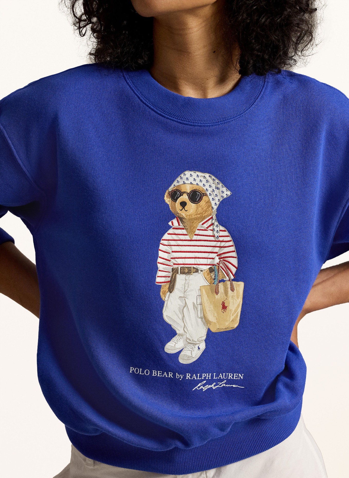 POLO RALPH LAUREN Sweatshirt: BLAU / BRAUN / WEISS