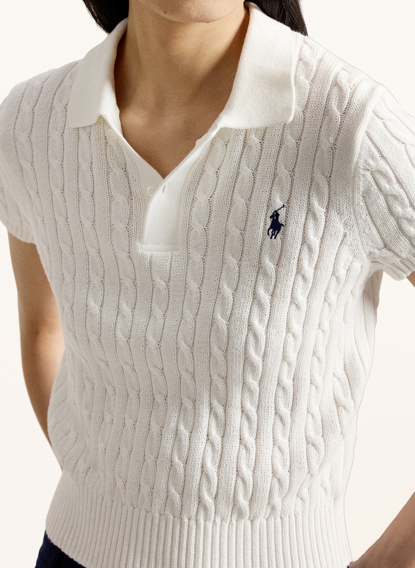 POLO RALPH LAUREN Strick-Poloshirt: WEISS