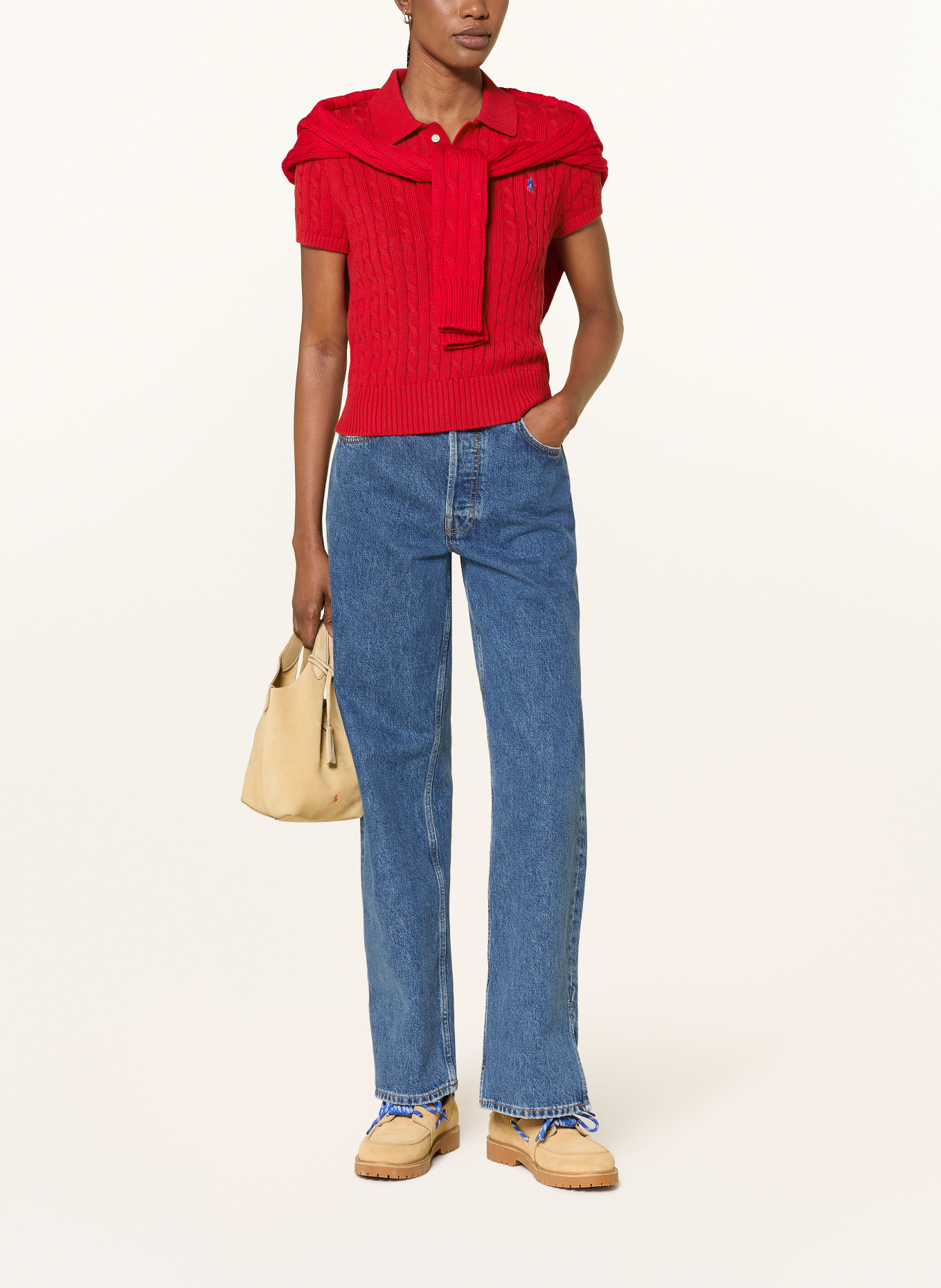 POLO RALPH LAUREN Strick-Poloshirt: ROT