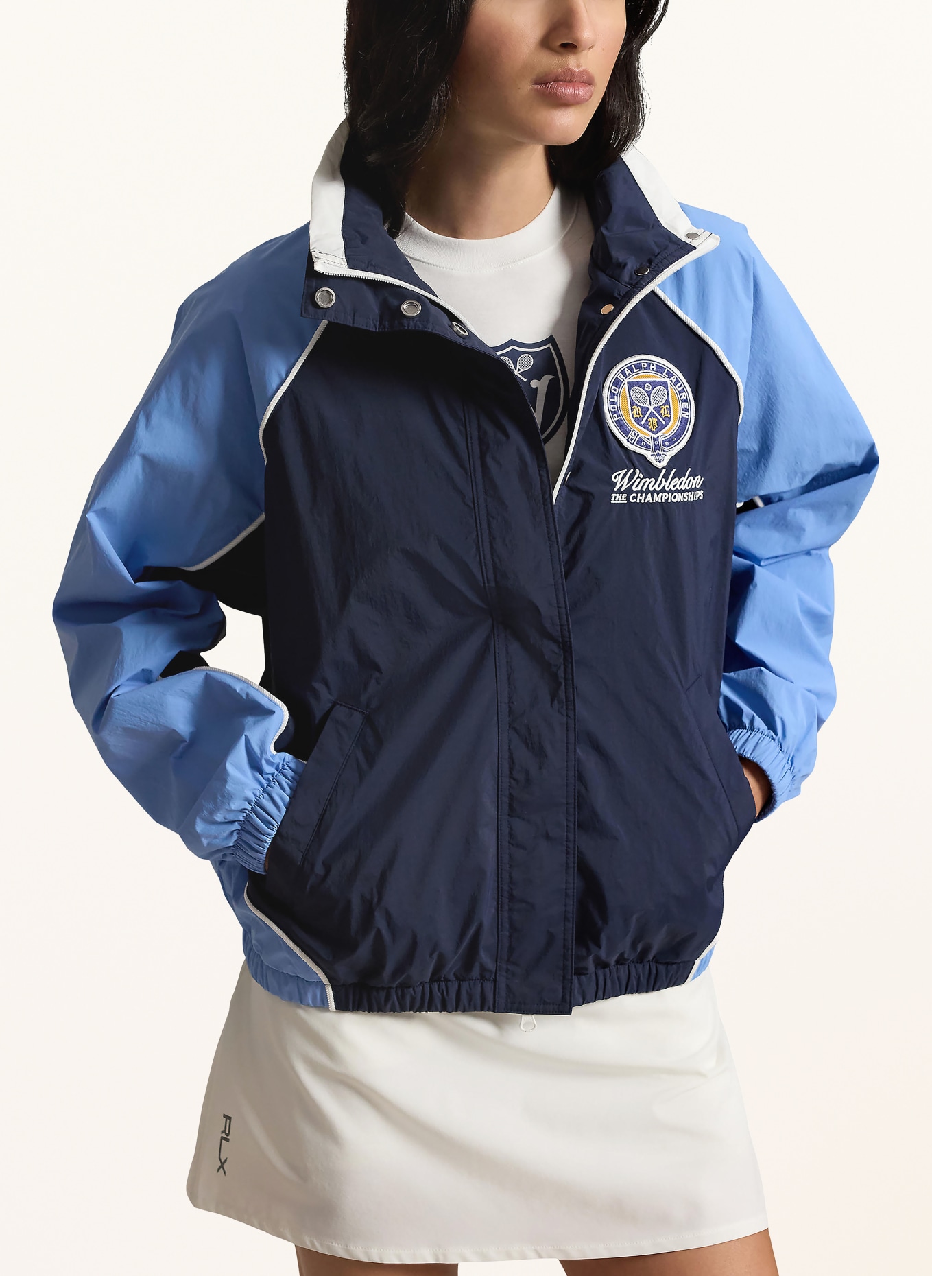POLO RALPH LAUREN Blouson: DUNKELBLAU / HELLBLAU / WEISS