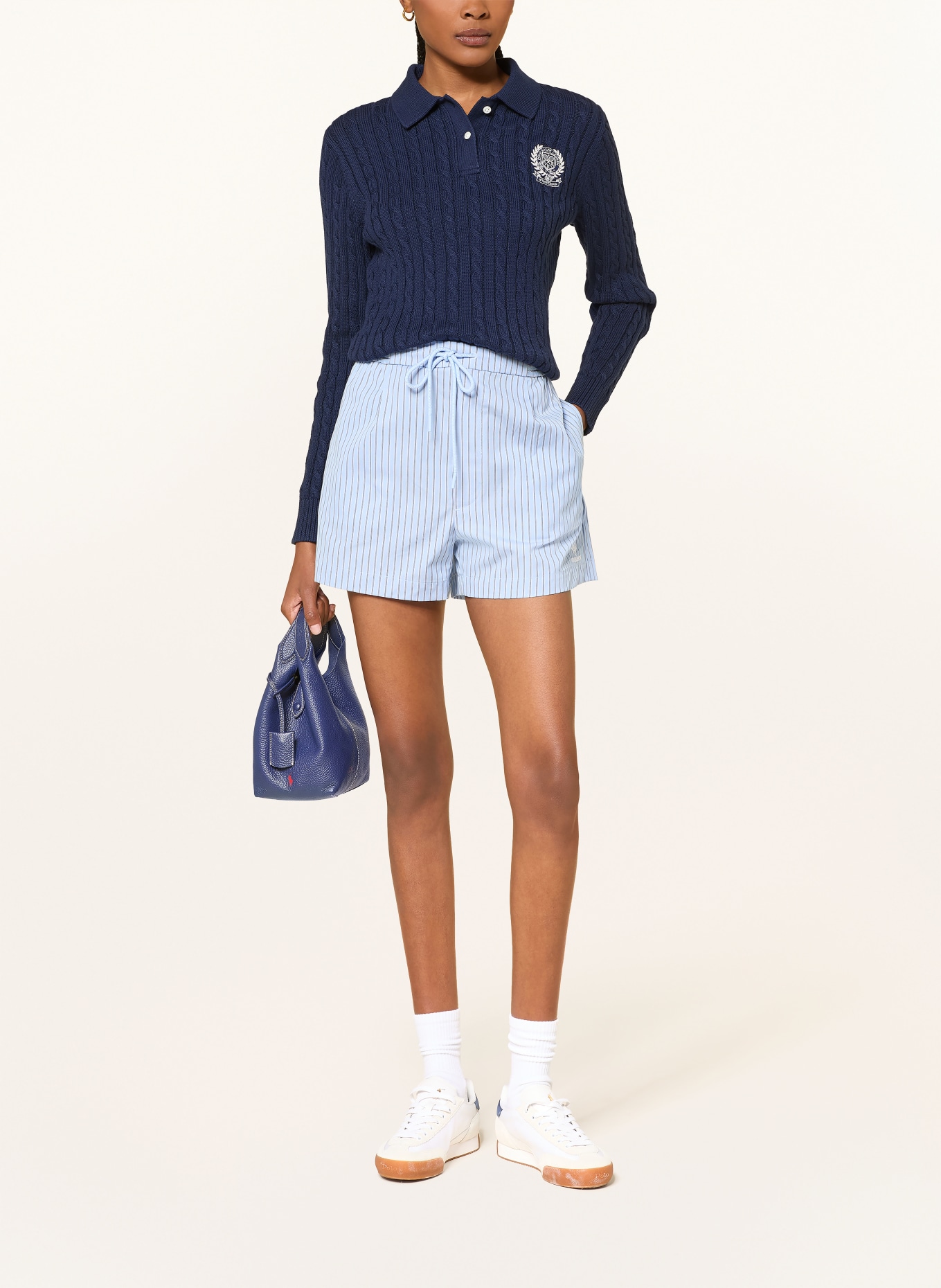 POLO RALPH LAUREN Gebreid poloshirt: DONKERBLAUW