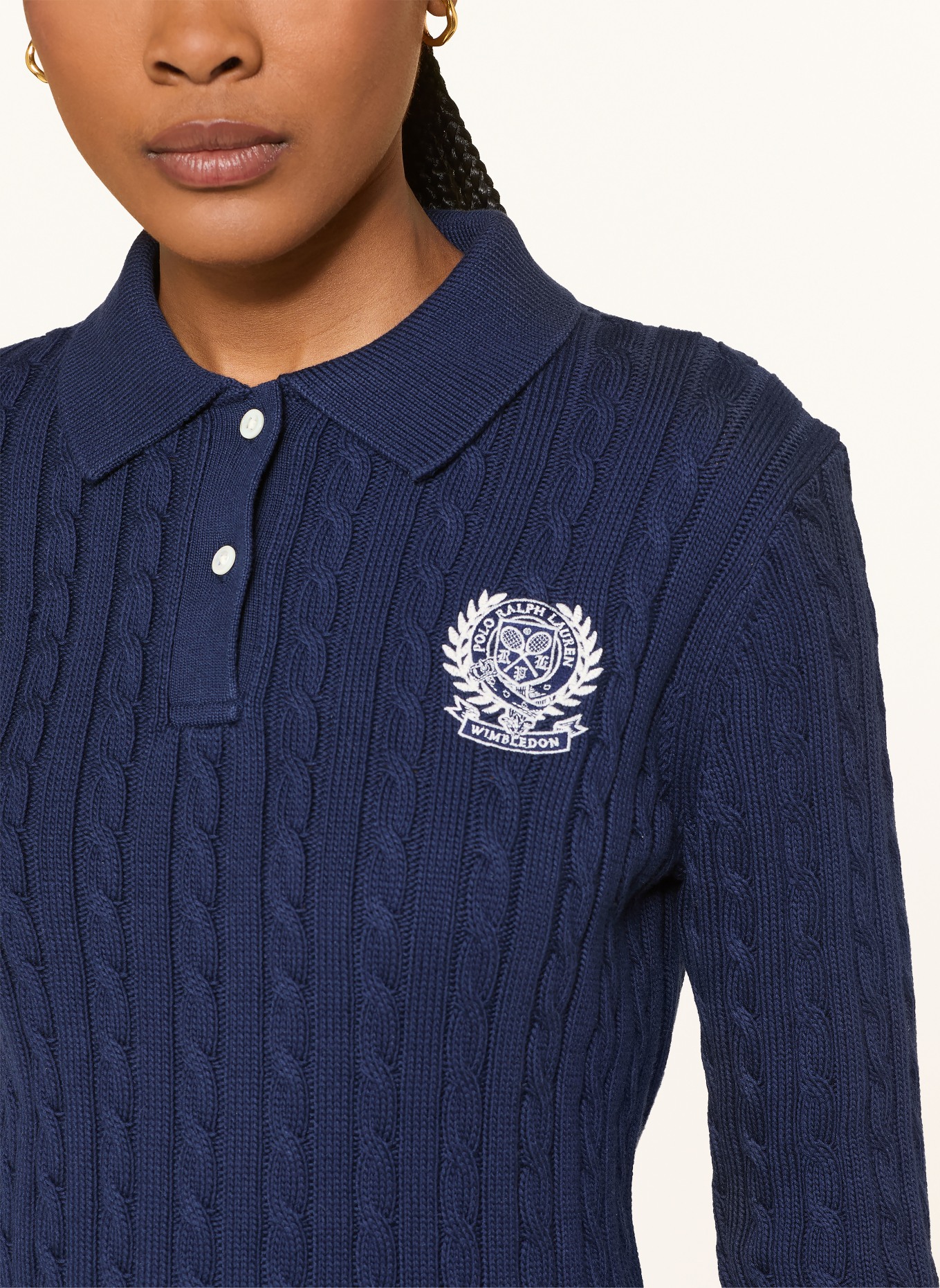 POLO RALPH LAUREN Gebreid poloshirt: DONKERBLAUW