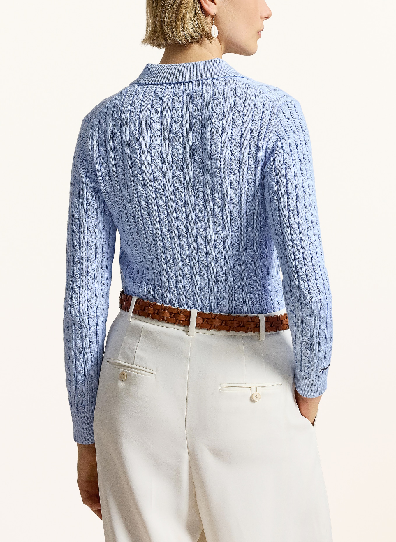 POLO RALPH LAUREN Knit polo shirt: LIGHT BLUE