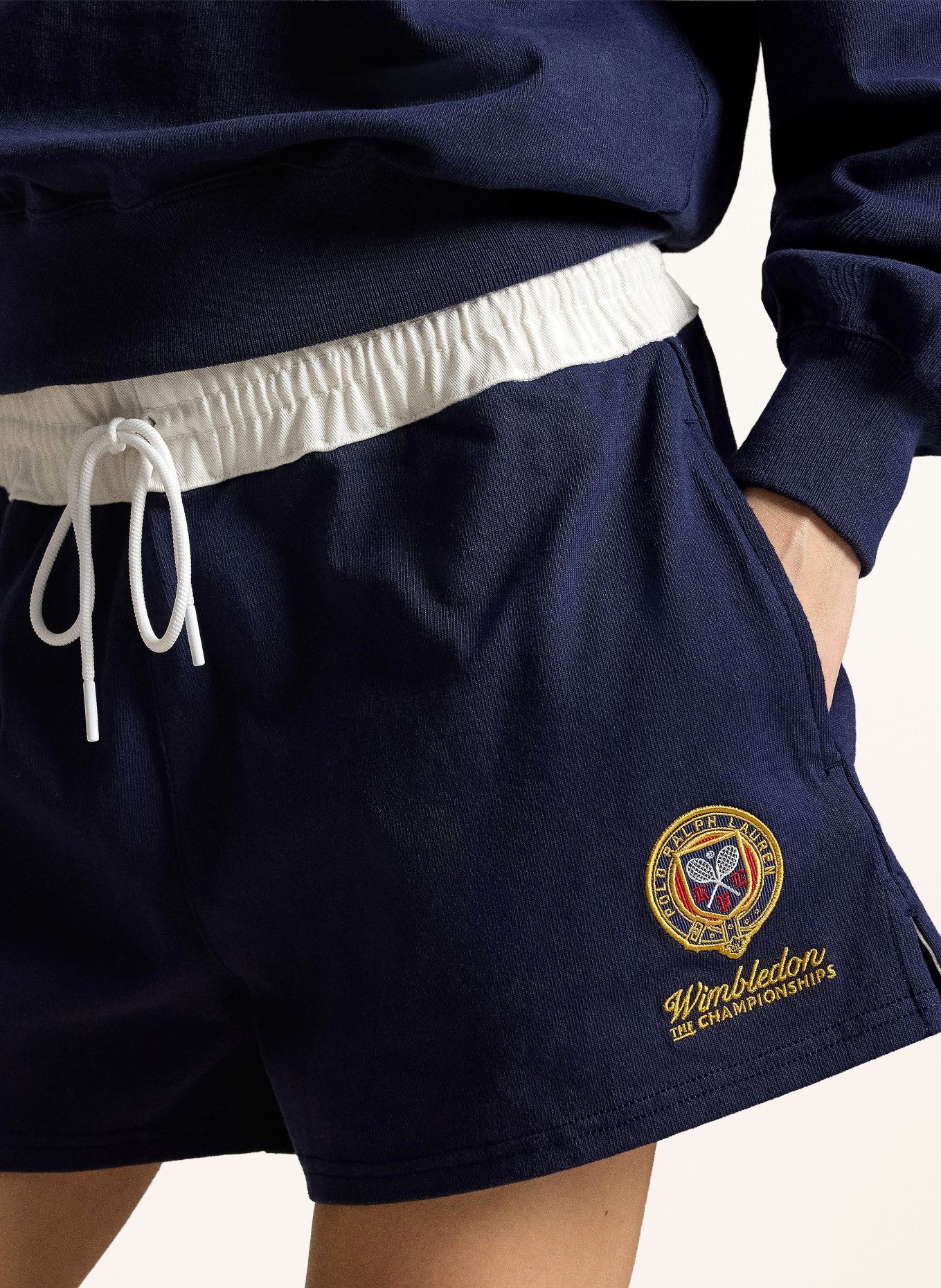 POLO RALPH LAUREN Sweatshorts: DUNKELBLAU / DUNKELGELB / WEISS