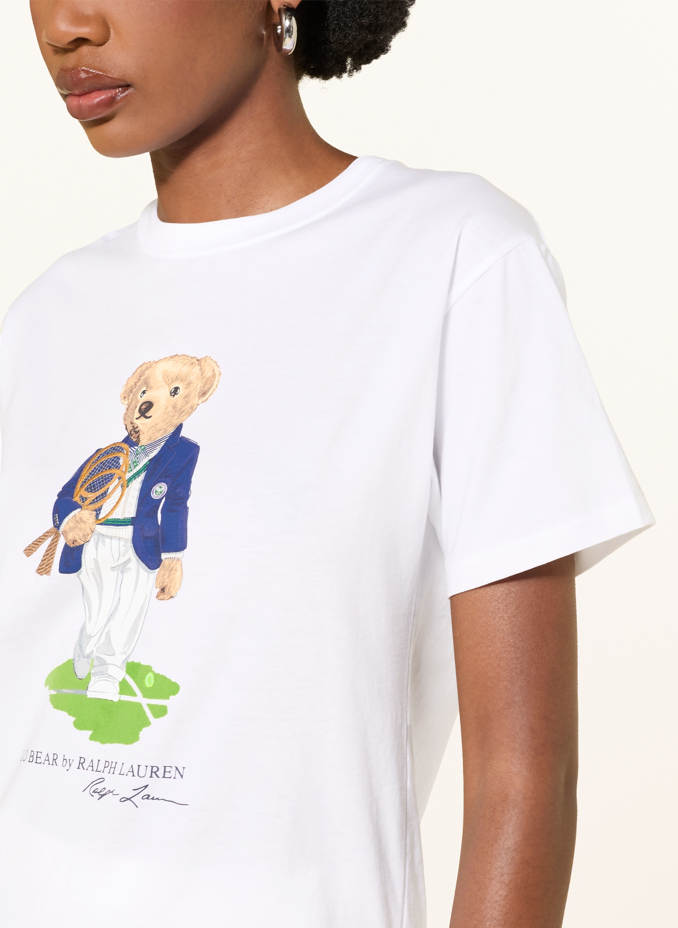 POLO RALPH LAUREN T-shirt: BLANC / VERT / BLEU