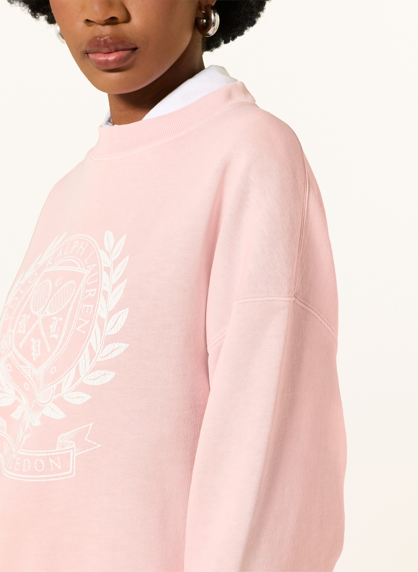 POLO RALPH LAUREN Sweat-shirt: ROSÉ / BLANC