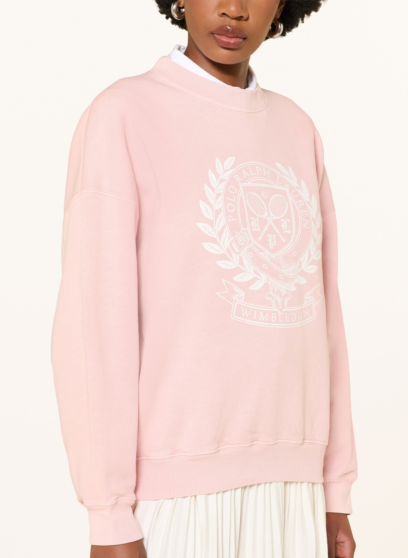 POLO RALPH LAUREN Sweat-shirt: ROSÉ / BLANC