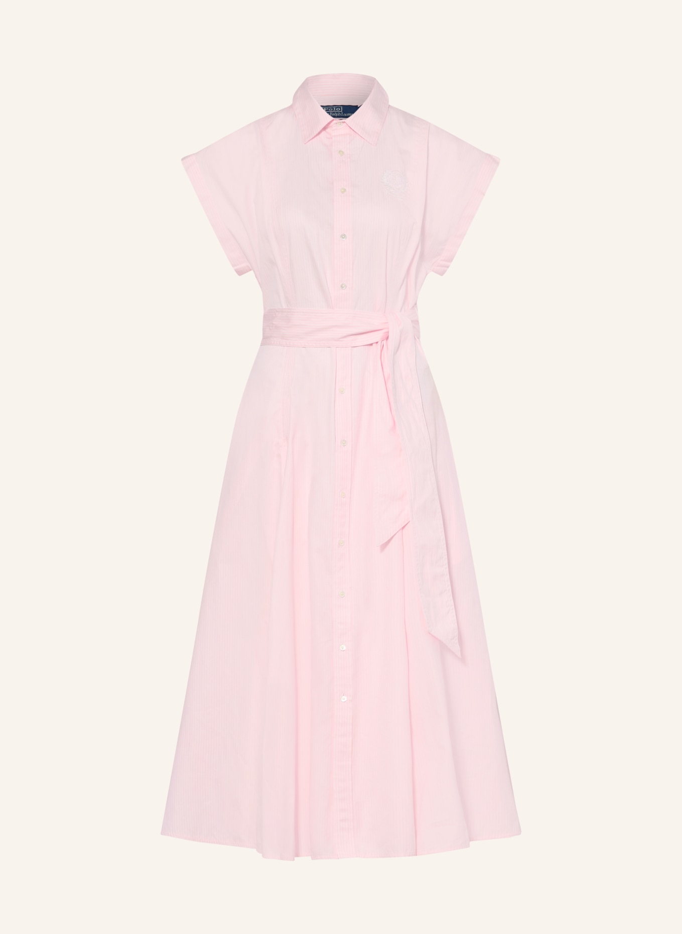 POLO RALPH LAUREN Robe chemise: ROSE CLAIR / BLANC
