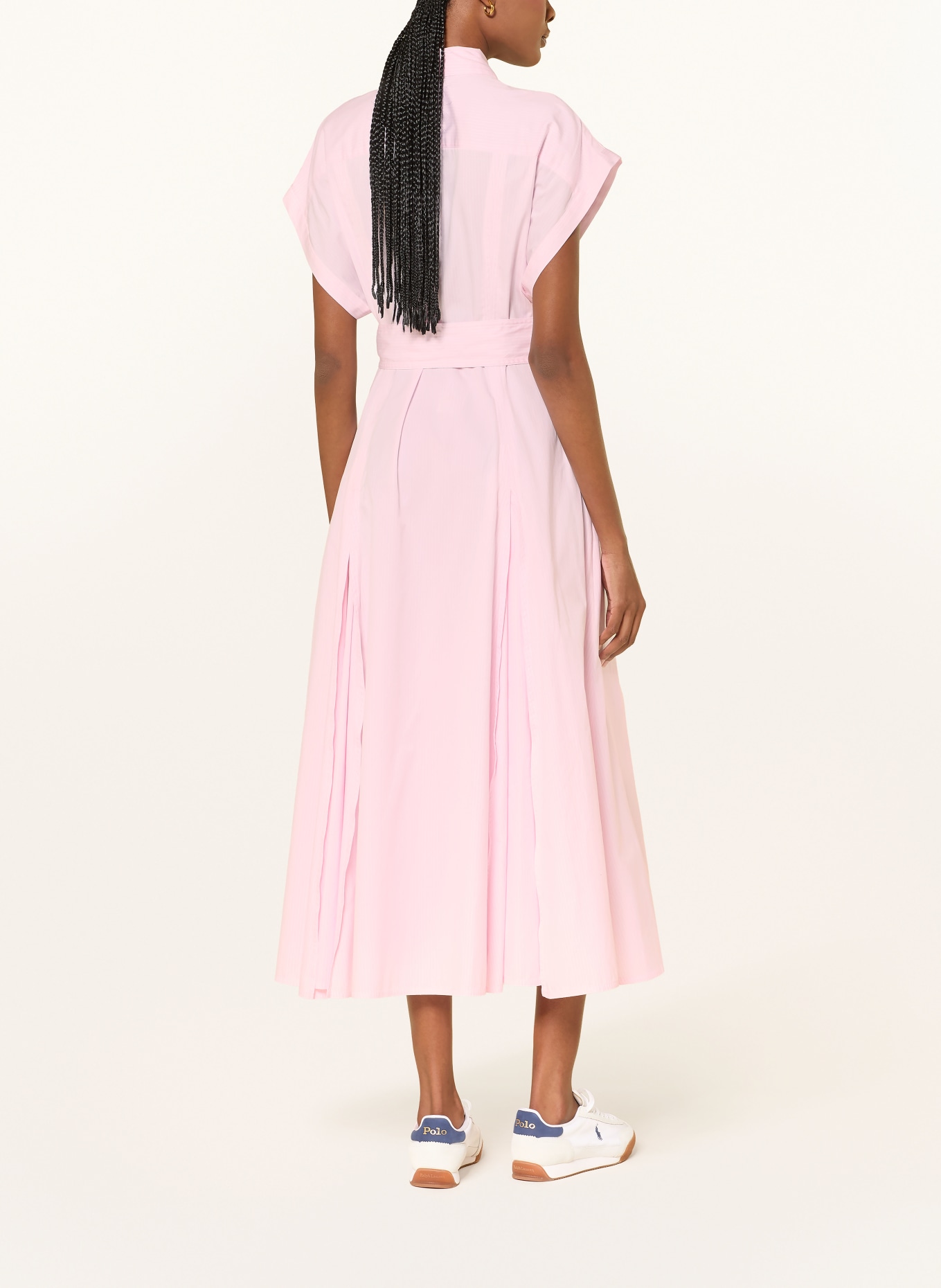 POLO RALPH LAUREN Robe chemise: ROSE CLAIR / BLANC