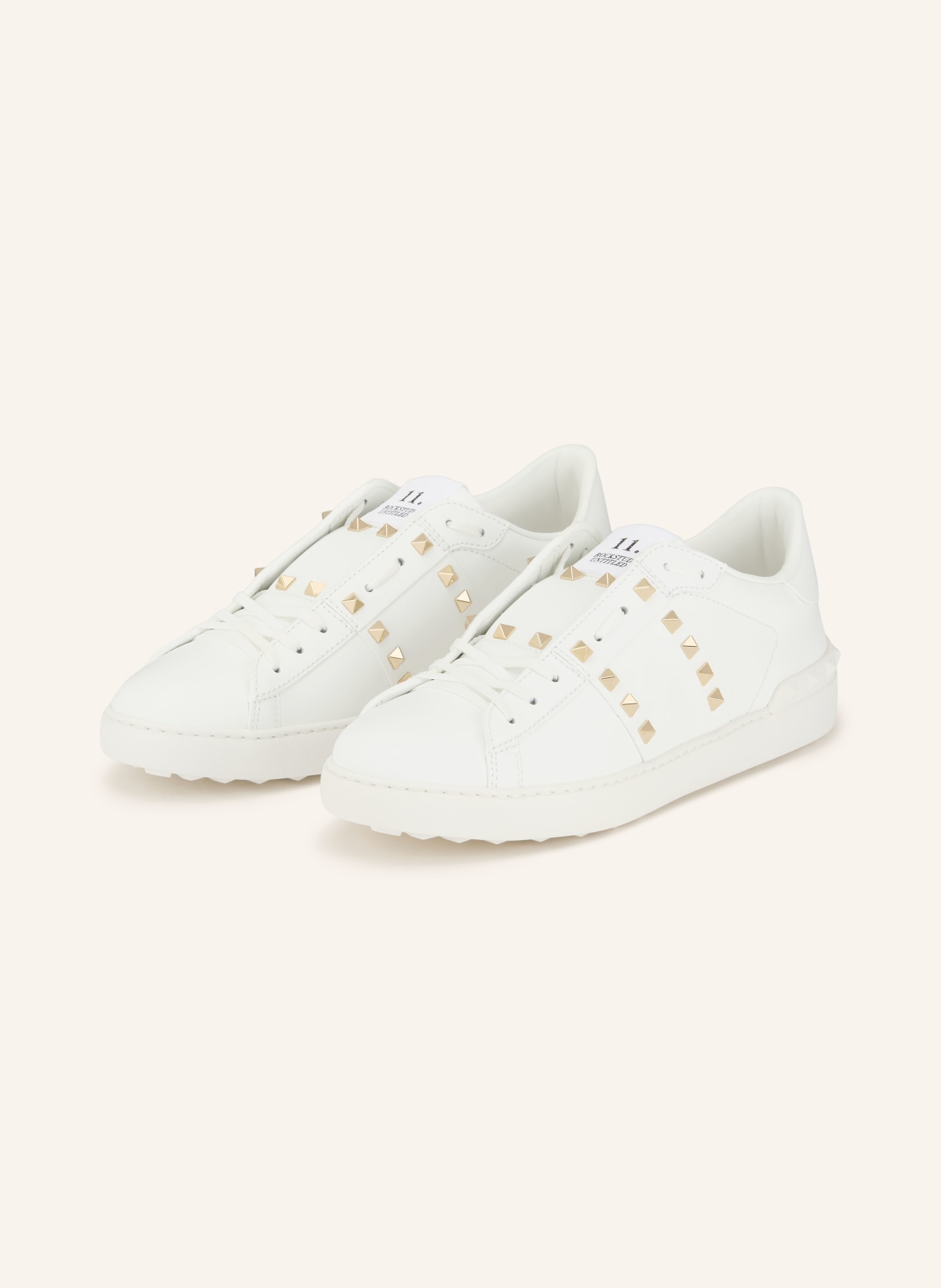 VALENTINO GARAVANI Sneaker ROCKSTUD UNTITLED mit Nieten: WEISS / GOLD