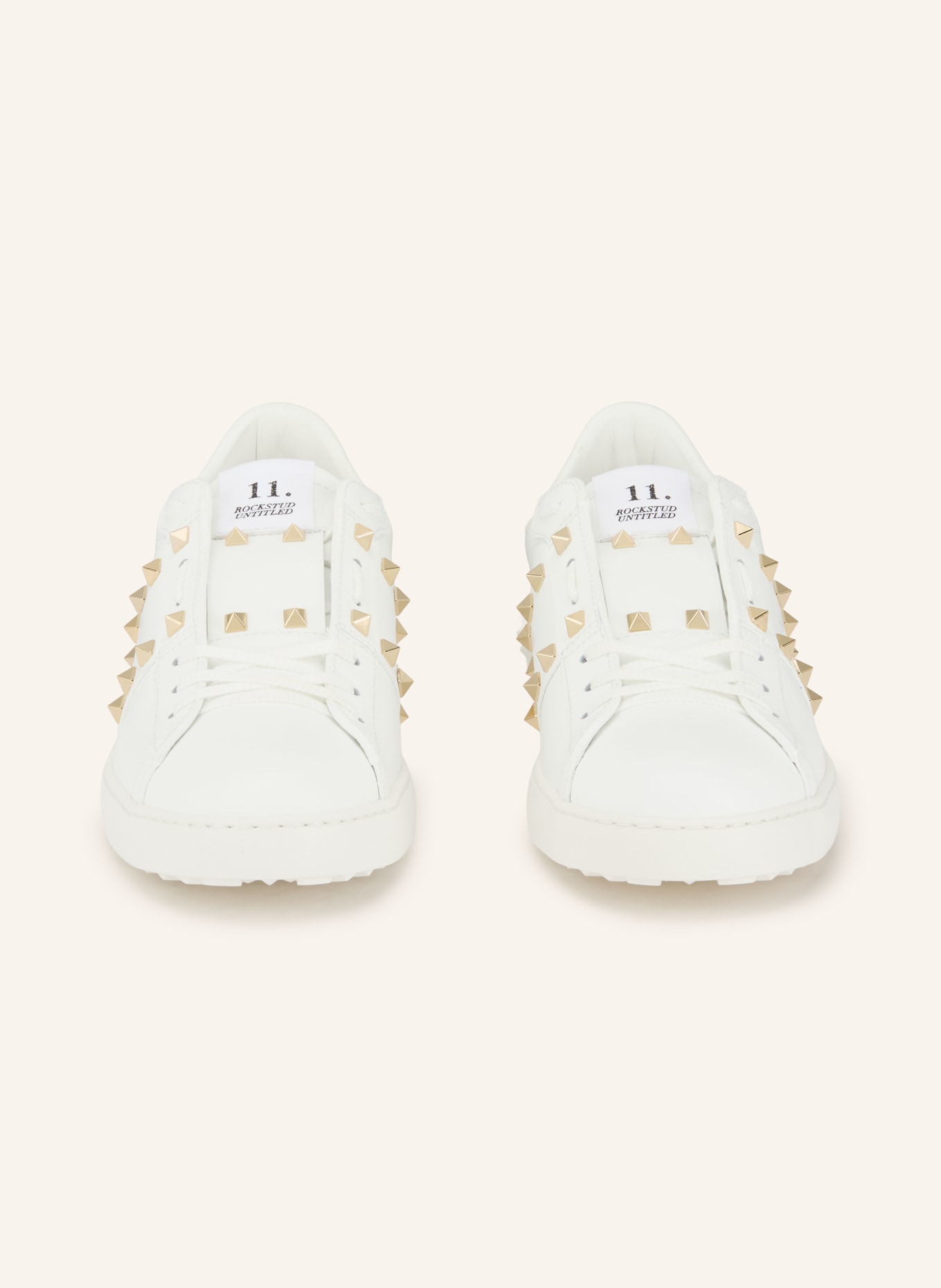 VALENTINO GARAVANI Sneaker ROCKSTUD UNTITLED mit Nieten: WEISS / GOLD