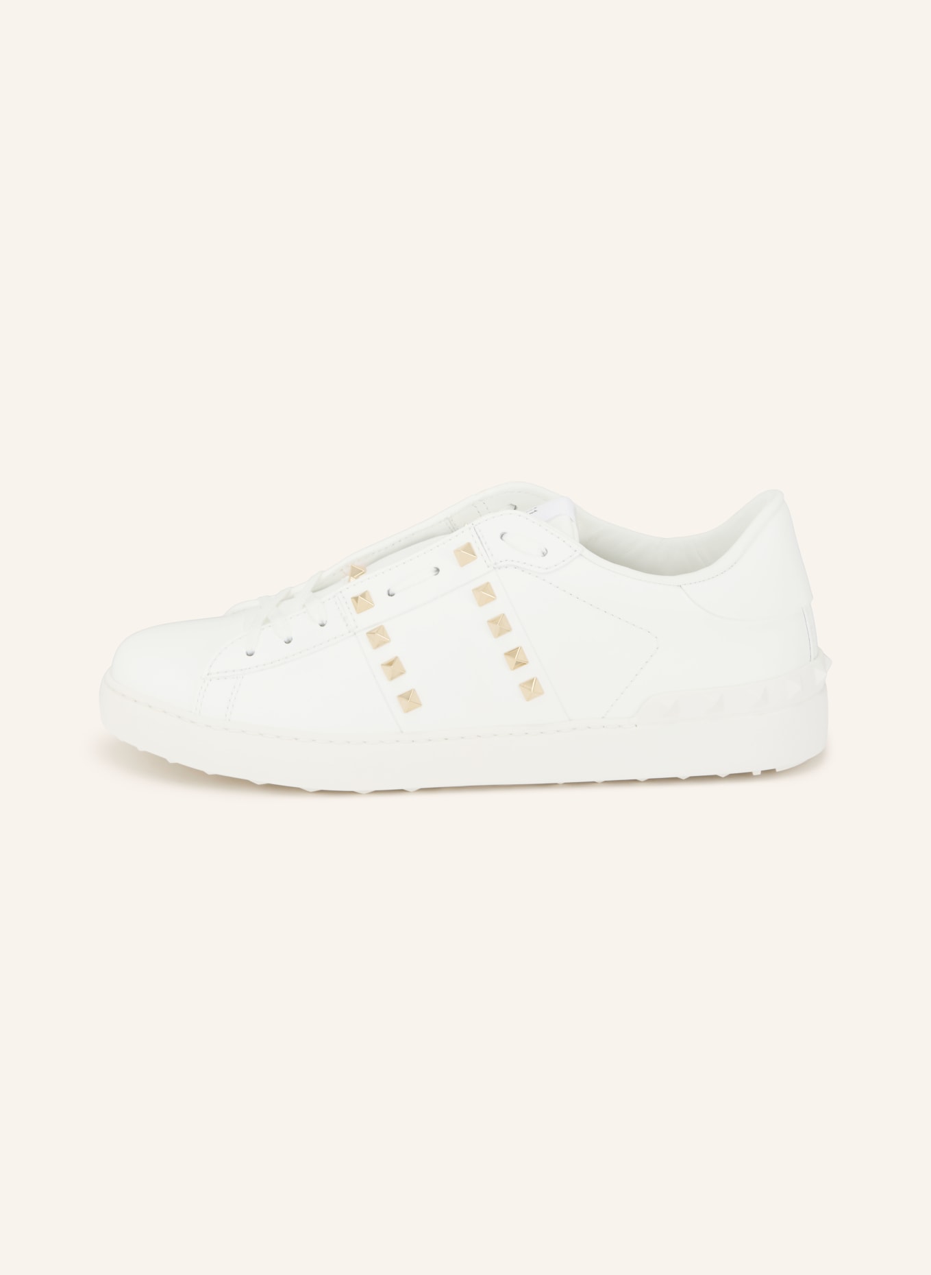 VALENTINO GARAVANI Sneaker ROCKSTUD UNTITLED mit Nieten: WEISS / GOLD