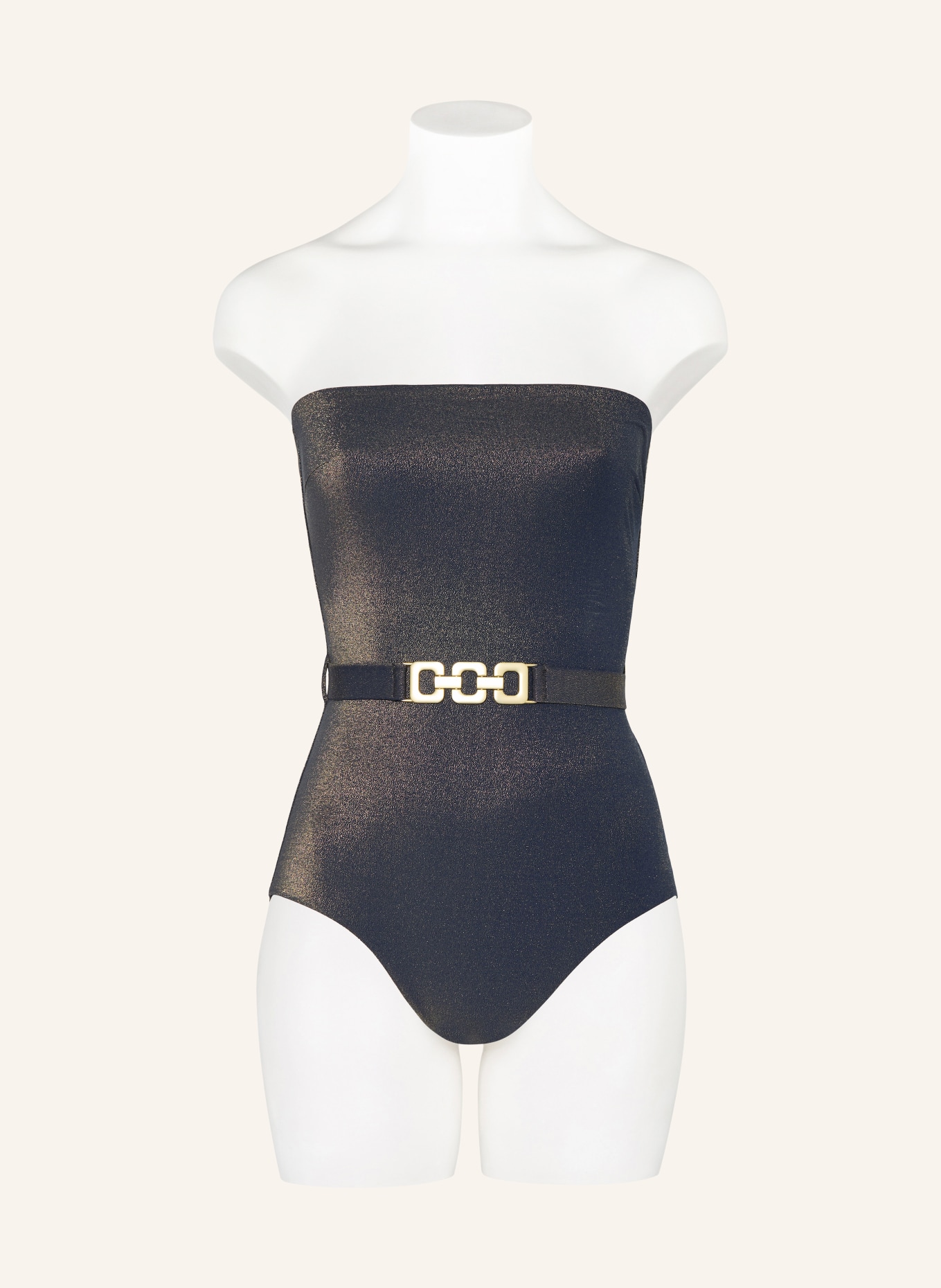 ZIMMERMANN Bandeau-Badeanzug ASTER mit Glitzergarn: DUNKELBLAU / GOLD