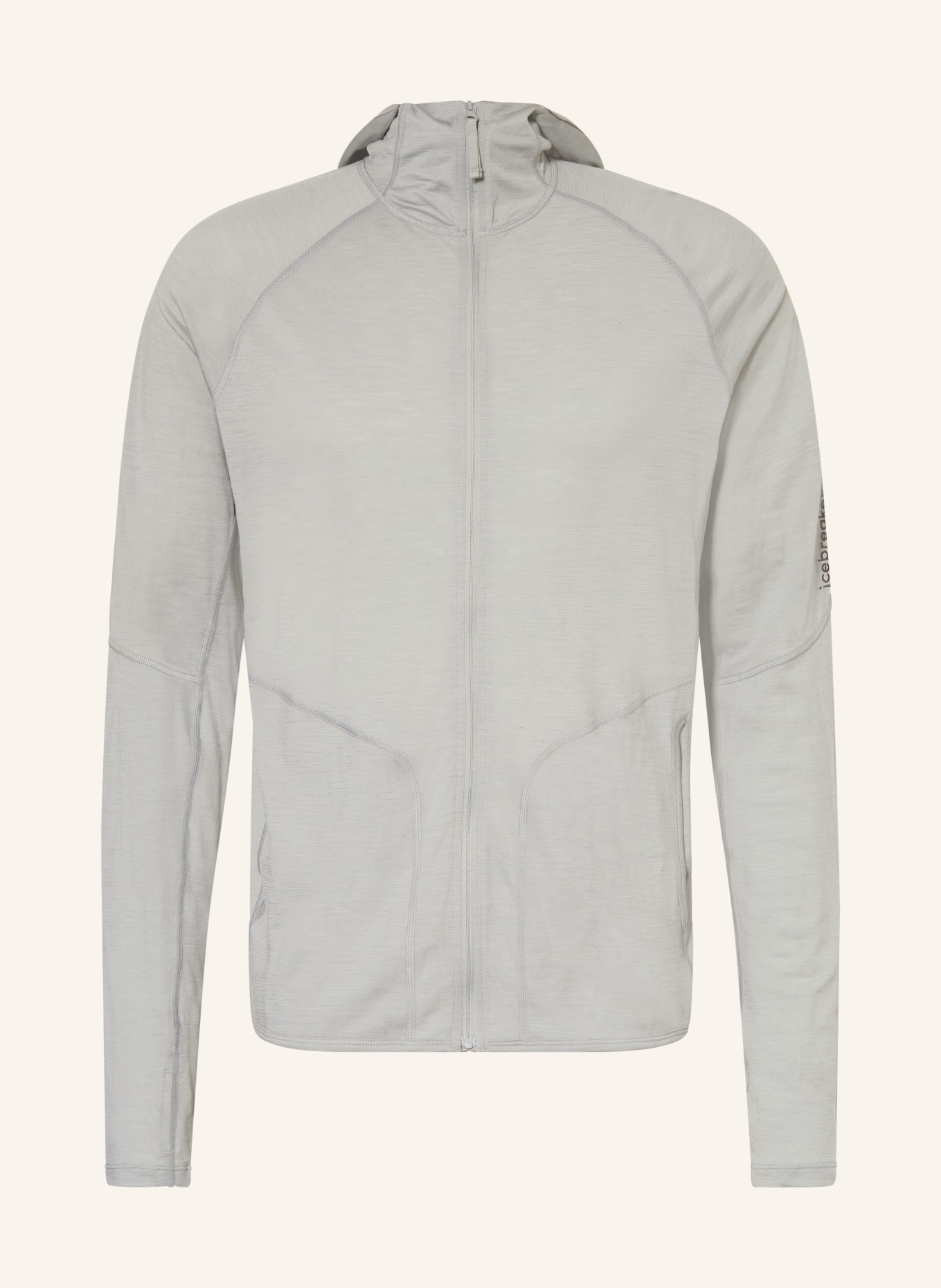 icebreaker 150 ACE Midlayer Jacket Made of Merino Wool: LIGHT GRAY