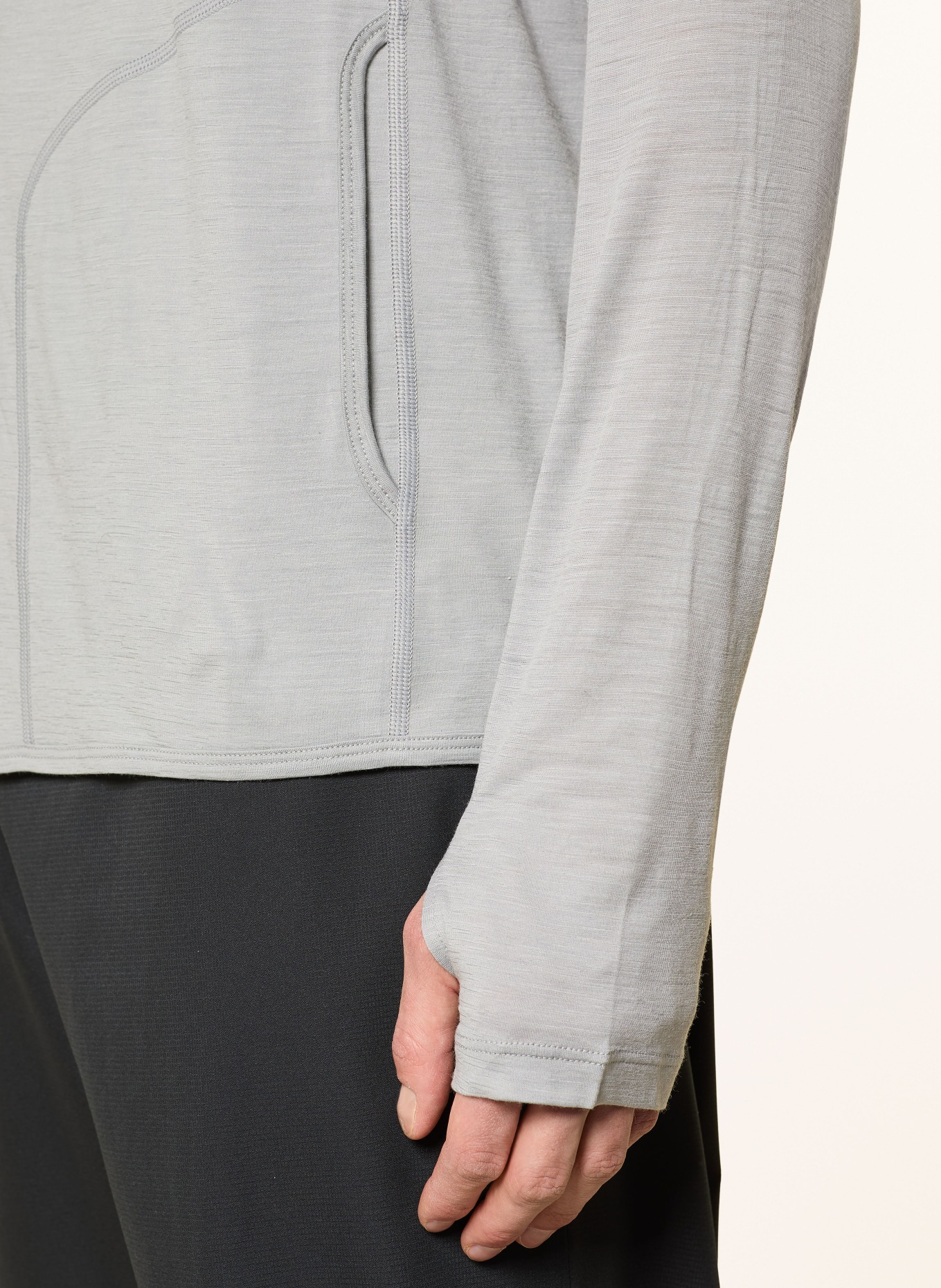 icebreaker 150 ACE Midlayer Jacket Made of Merino Wool: LIGHT GRAY