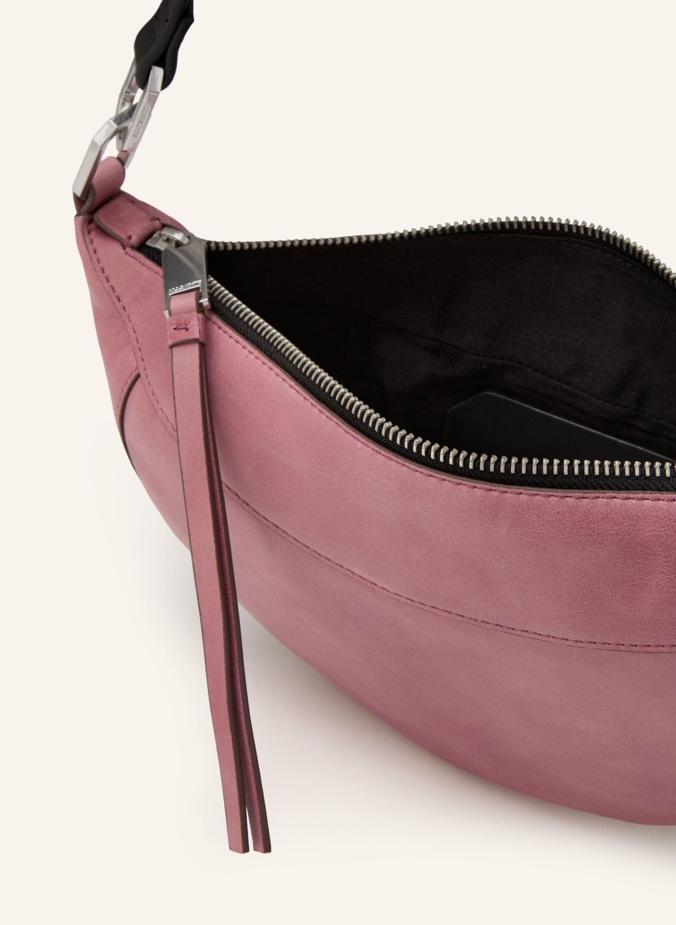ALLSAINTS Schoudertas LUNA: VIEUX ROSE / ZILVER