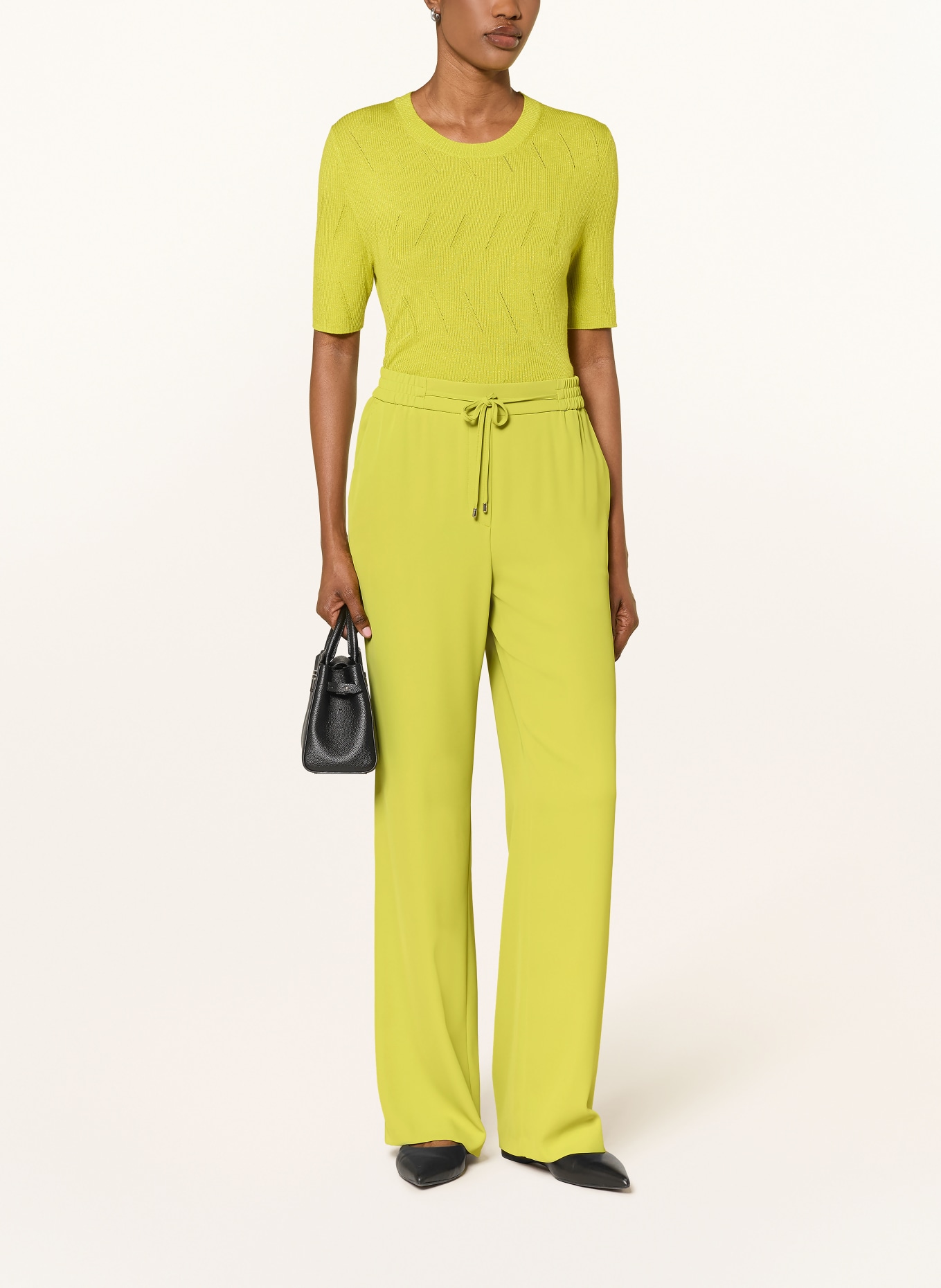 MARC CAIN Knit shirt with glitter yarn: 513 apple green new