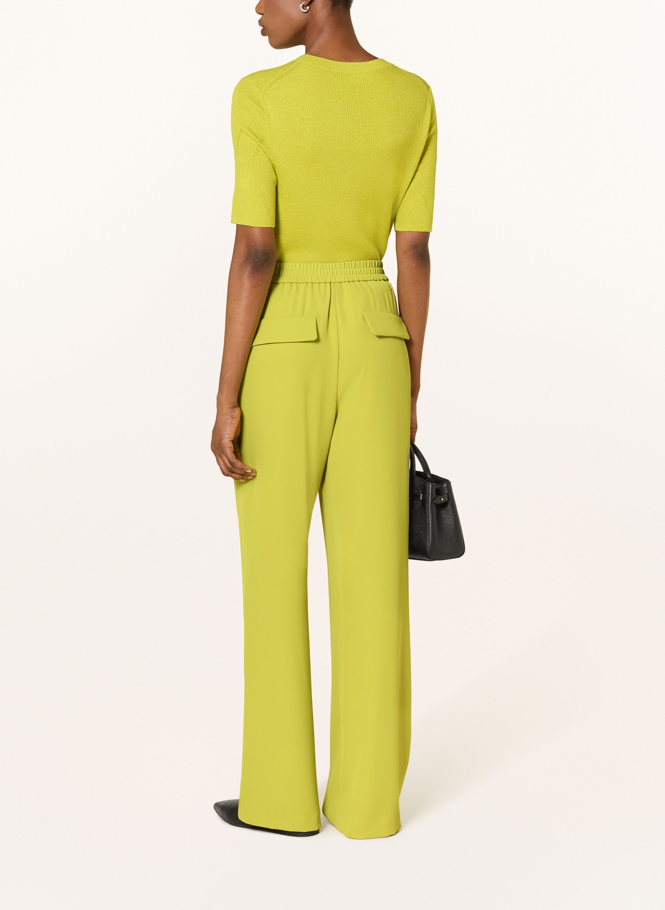 MARC CAIN Knit shirt with glitter yarn: 513 apple green new